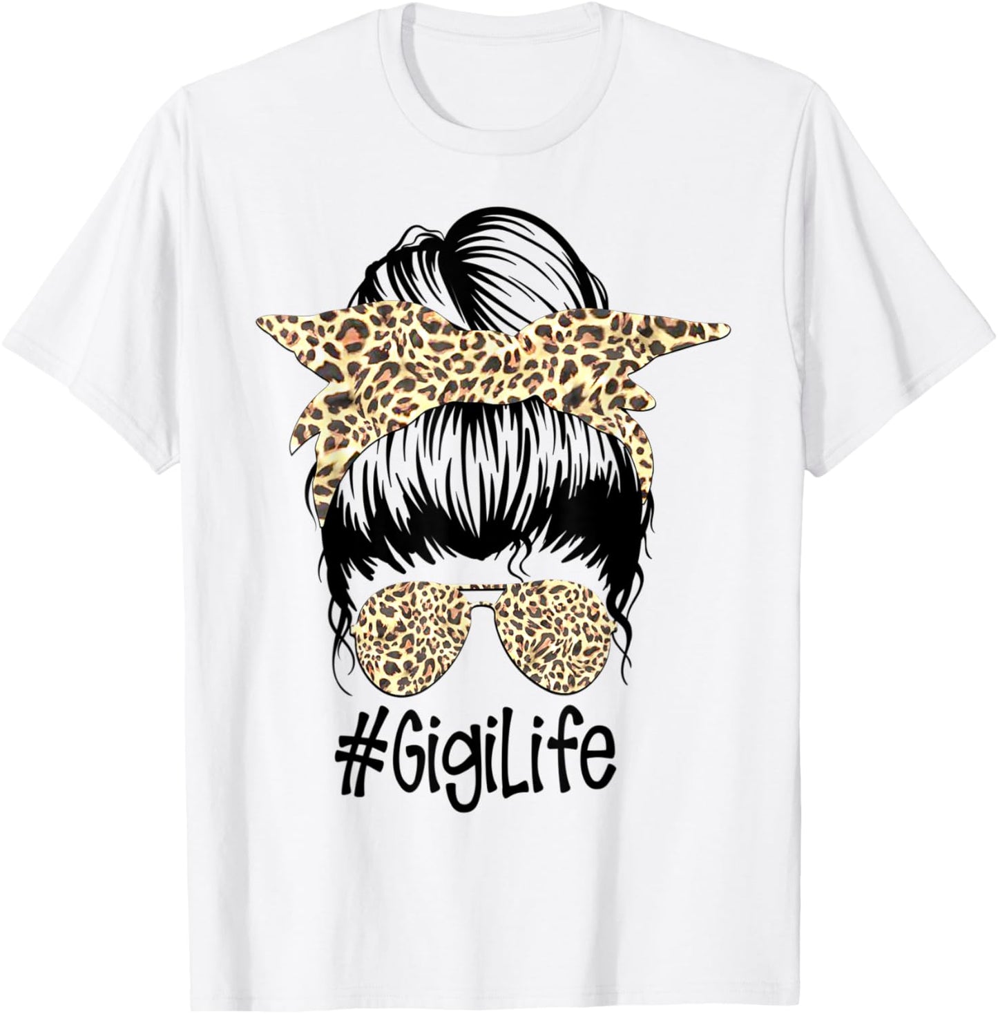 Cute GIGI Messy Bun Sunglasses Leopard Cheetah Nanalife Apparel Premium Print Fan Favorite