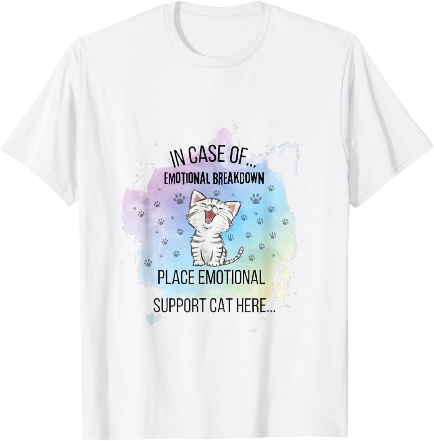 In Case of Emotional Breakdown Place Cat Here Funny Cute Apparel | Bestseller Style | Aesthetic Casual Look