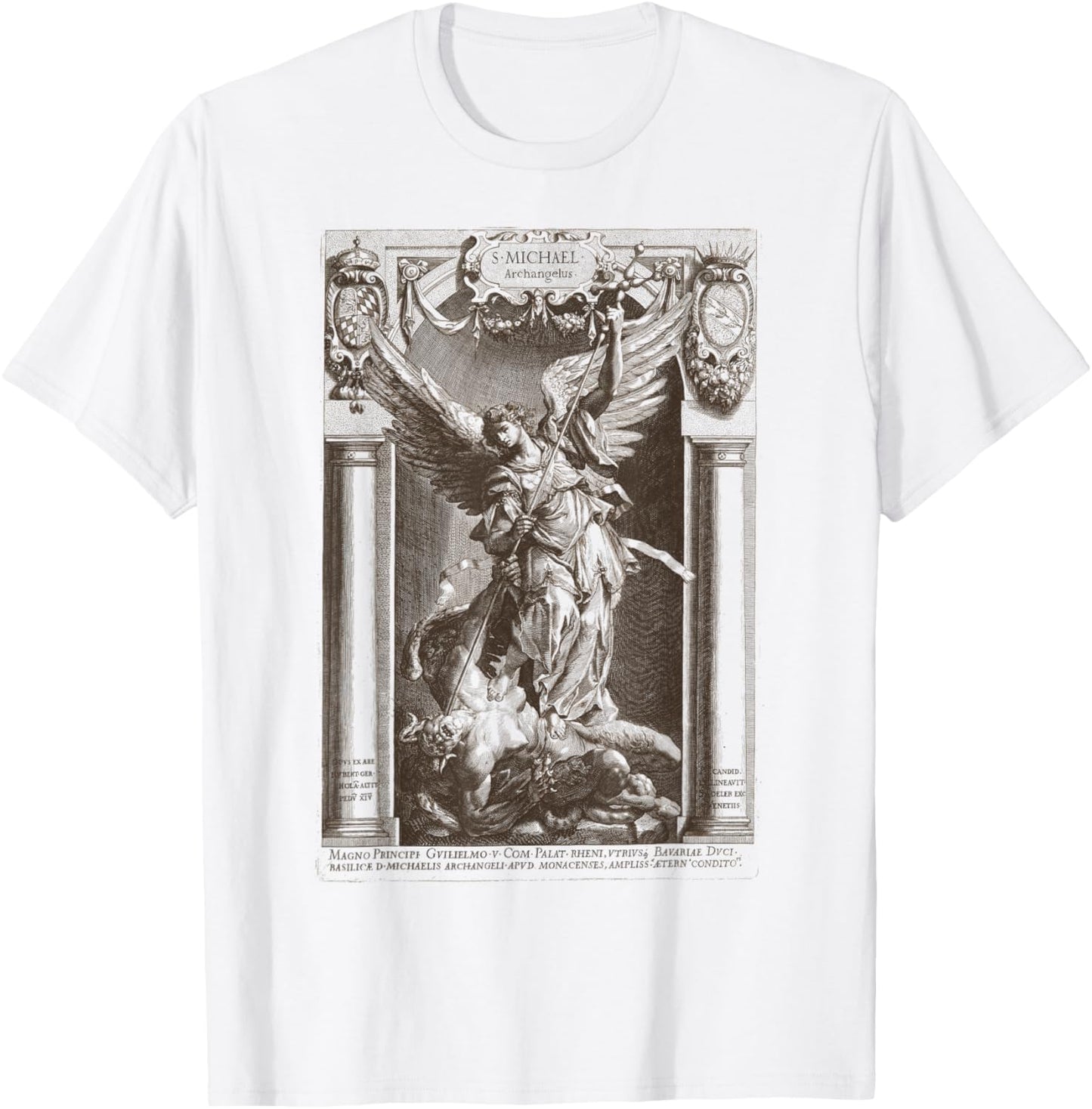 Saint Michael the Archangel Defeating Satan Christian Apparel | Premium Quality