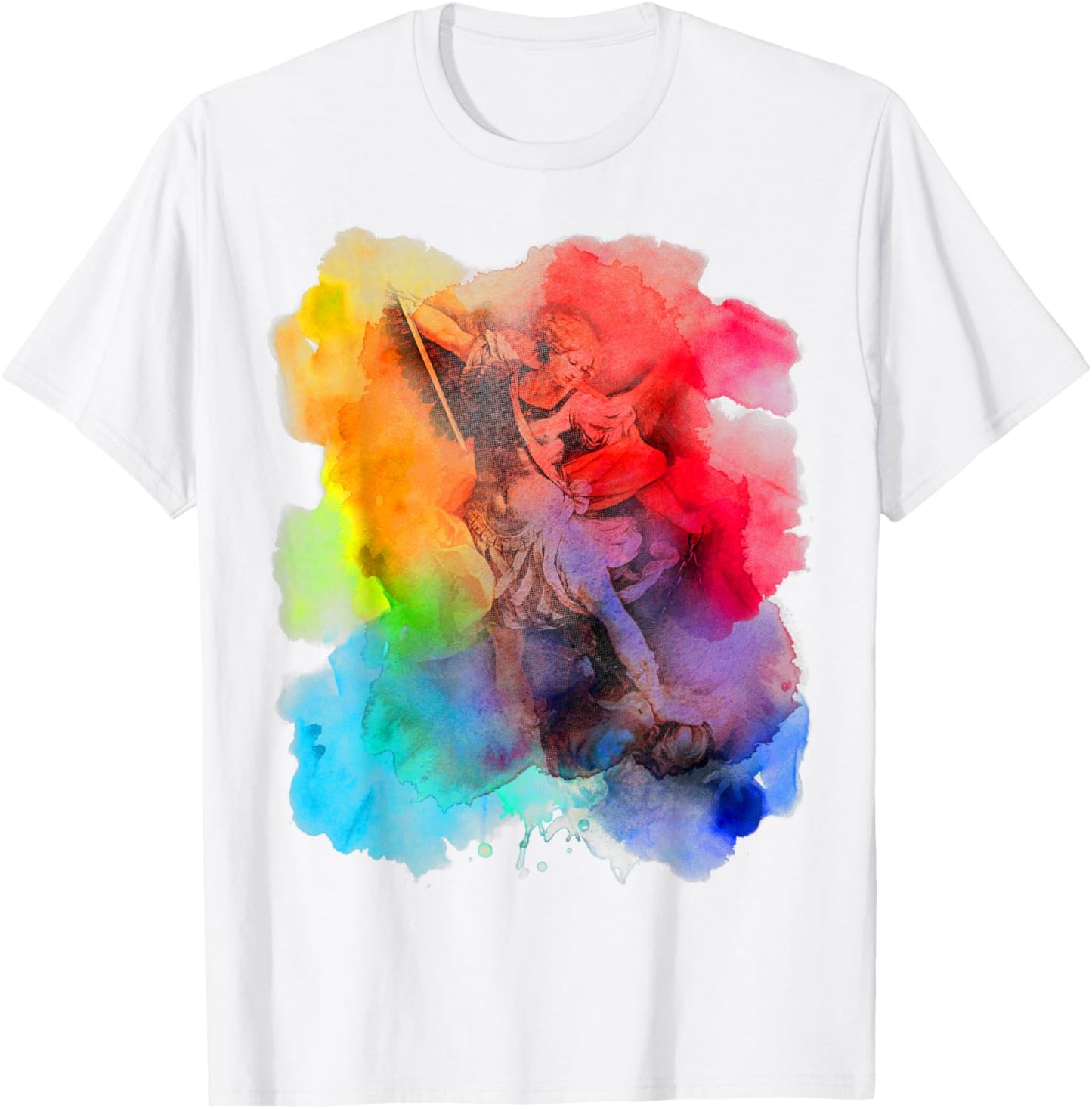 St Michael the Archangel Shirt - Catholic T-Shirt Watercolor T-Shirt | US Best Seller