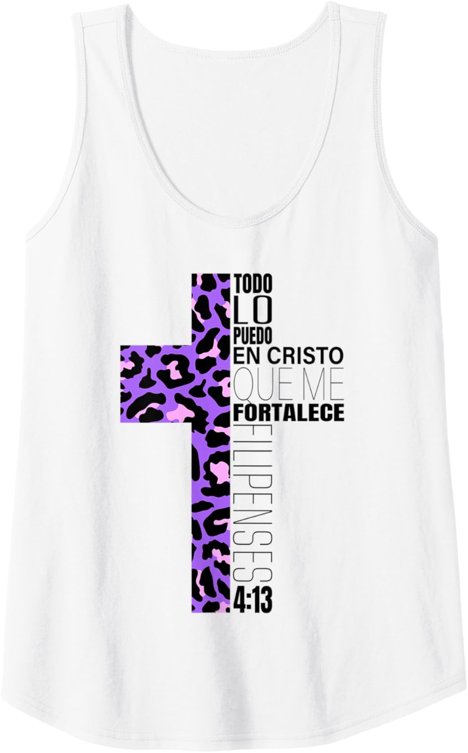 Womens Christian Spanish Cheetah Print Filipenses 4 13 Women Girls Tank Top Tank Top Viral TikTok Find Hot Right Now