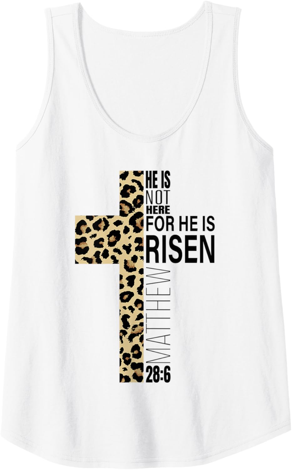 Womens He Is Risen Jesus God Easter Christian Cheetah Leopard Print Tank Top Tank Top Trending US Best Seller Look
