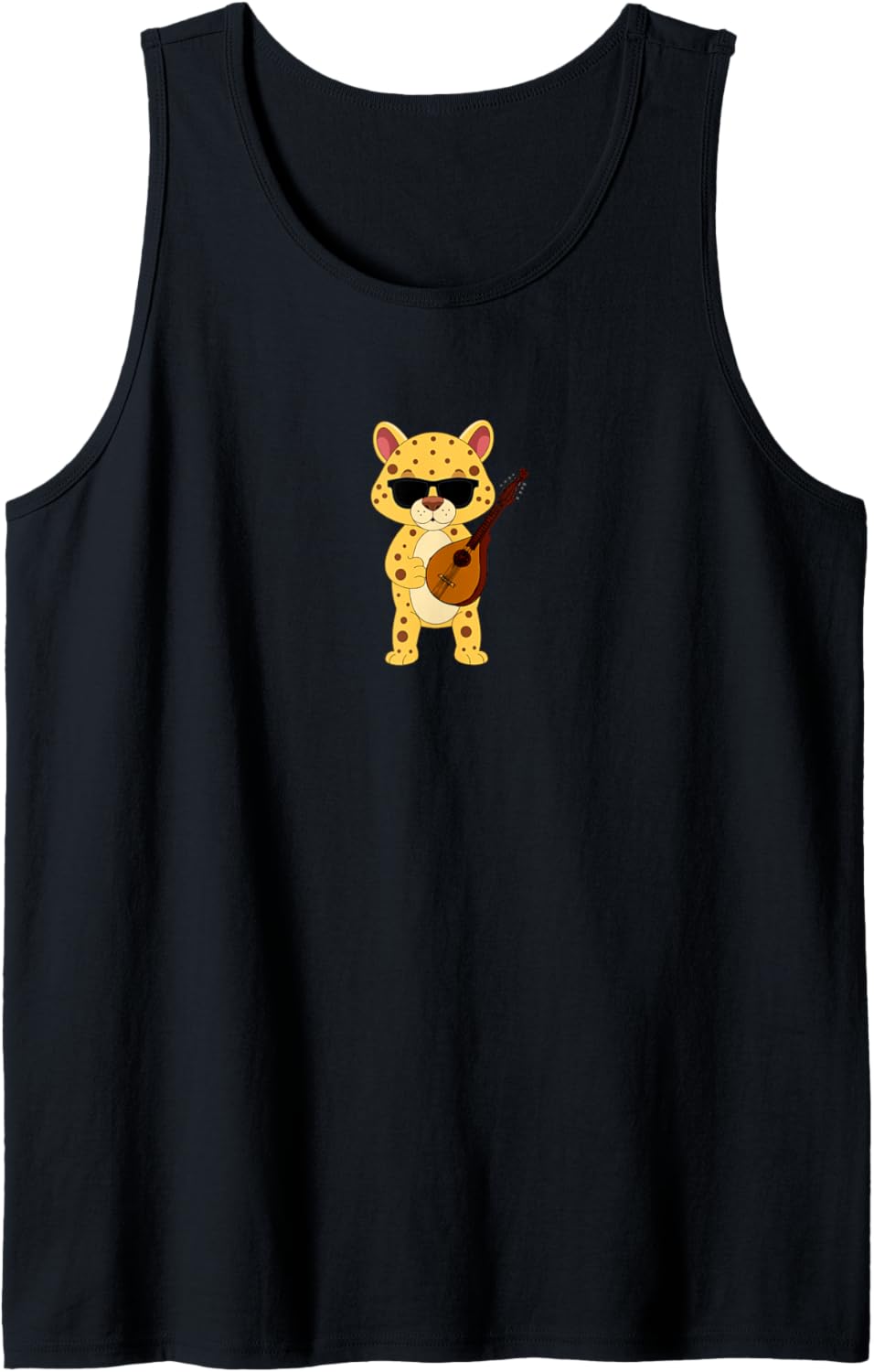 Funny Cheetah Wearing Sunglasses Playing Lute Tank Top Tank Top High Search Demand Gift Ready