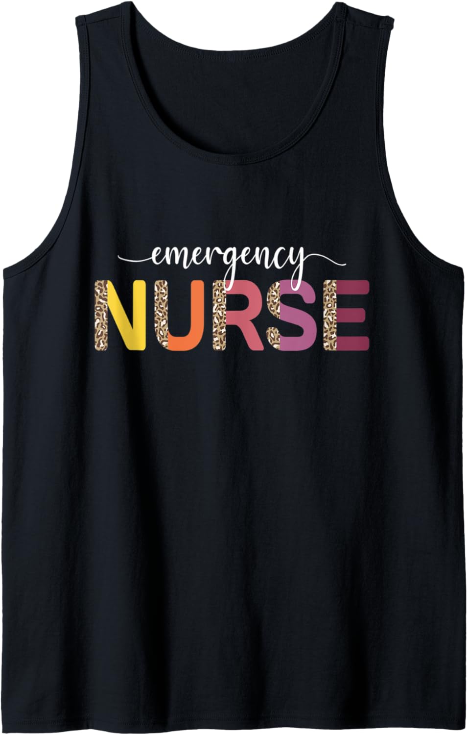 Emergency Nurse Leopard Print ER Nurse Nursing School Women Tank Top Tank Top Trending US Everyday Wear