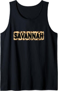 Funny Savannah Leopard Print Personalized Name Savannah Tank Top Tank Top Premium Print Hot Right Now