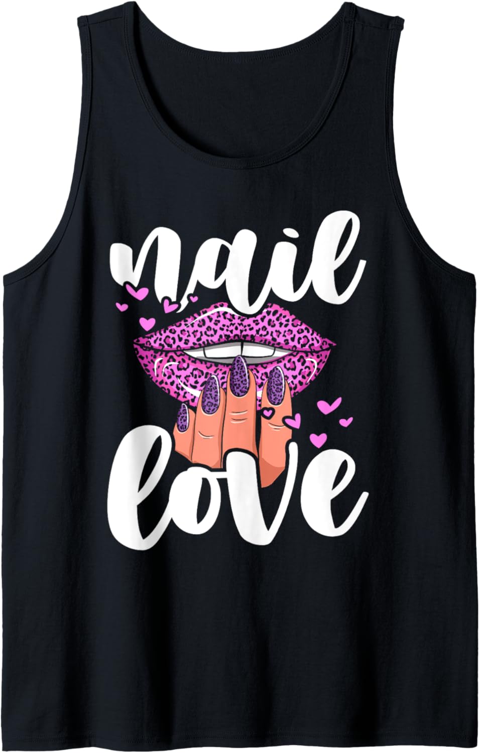 Nail Tech Quote Work Uniform Nail Polish Leopard Cheetah Tank Top Tank Top Premium Print Best Seller Look
