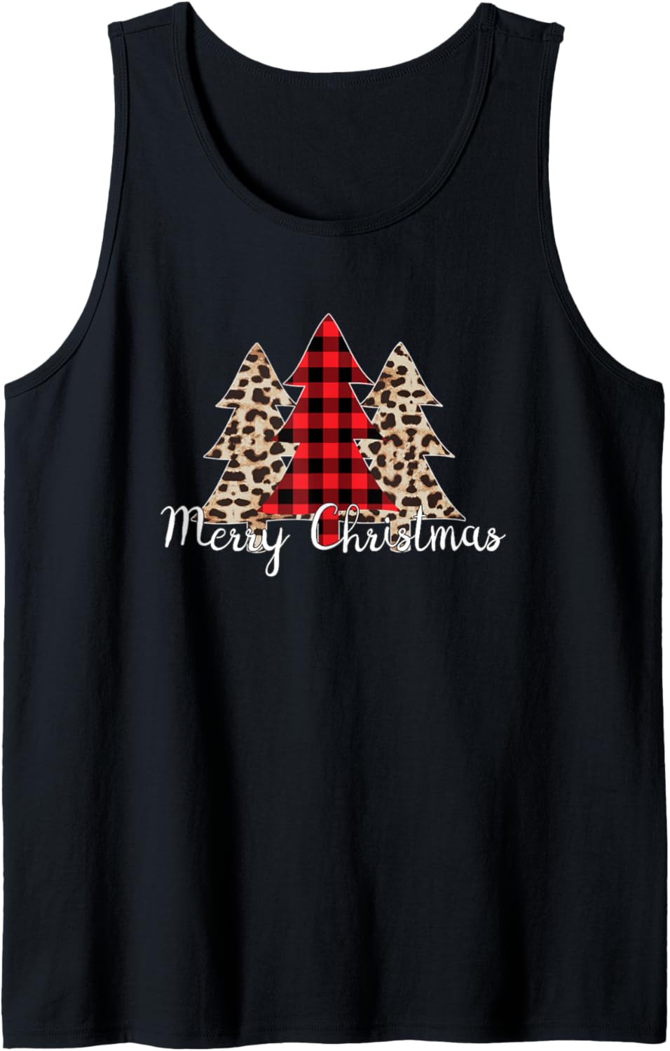 Leopard Cheetah Print Christmas Tree Womens Holiday Gift Tank Top Tank Top Viral TikTok Find Everyday Wear