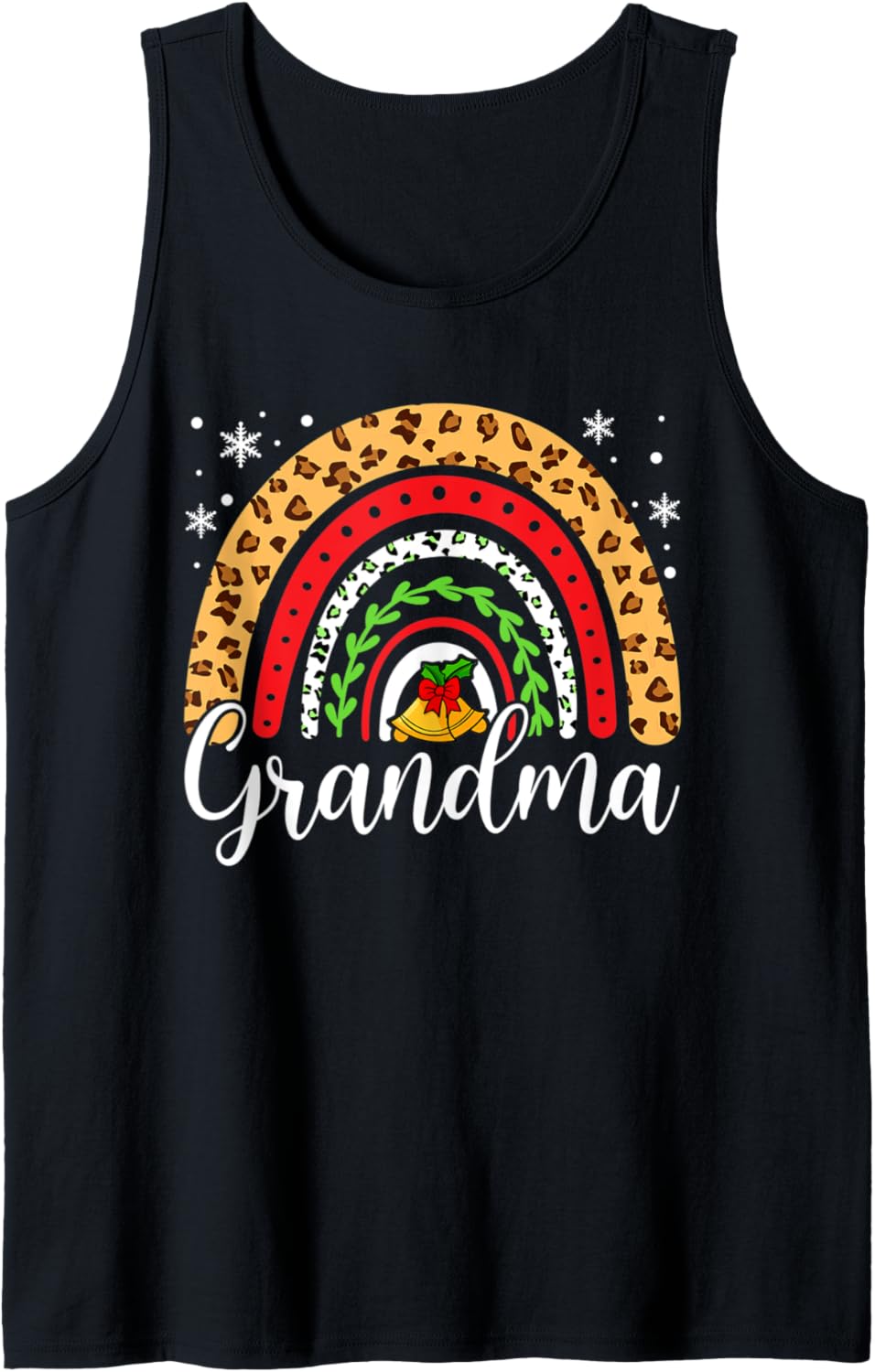 Christmas Leopard Rainbow Cheetah Print Shirt Xmas Grandma Tank Top Tank Top Premium Print Gift Ready