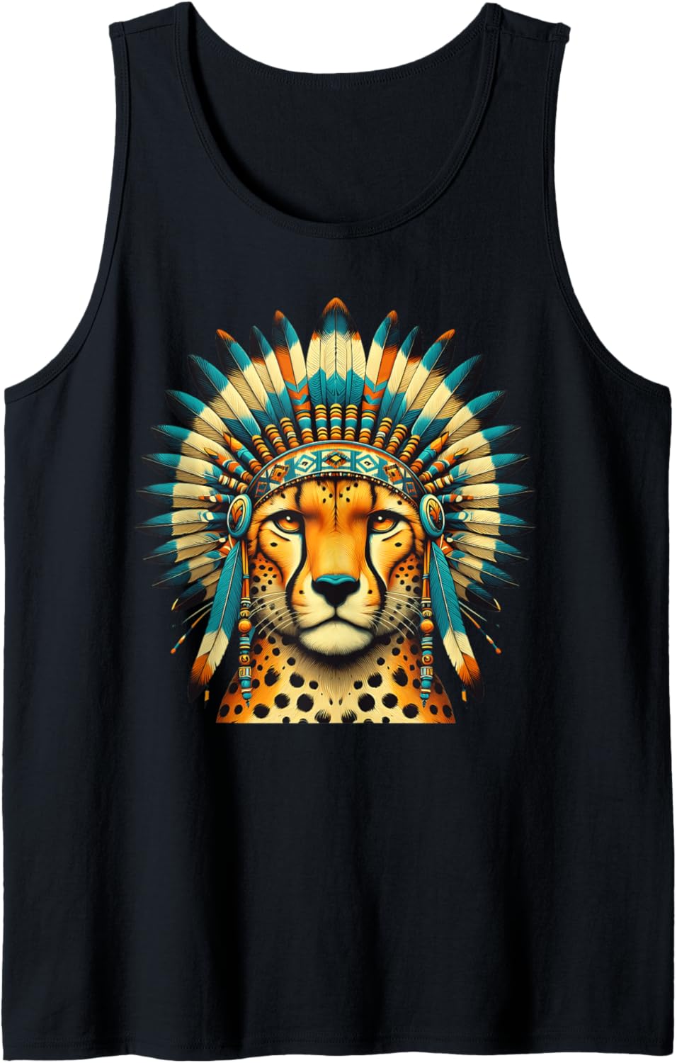 Native Indian Cheetah Native American Indian Feathers Tank Top Tank Top Trending US Everyday Wear