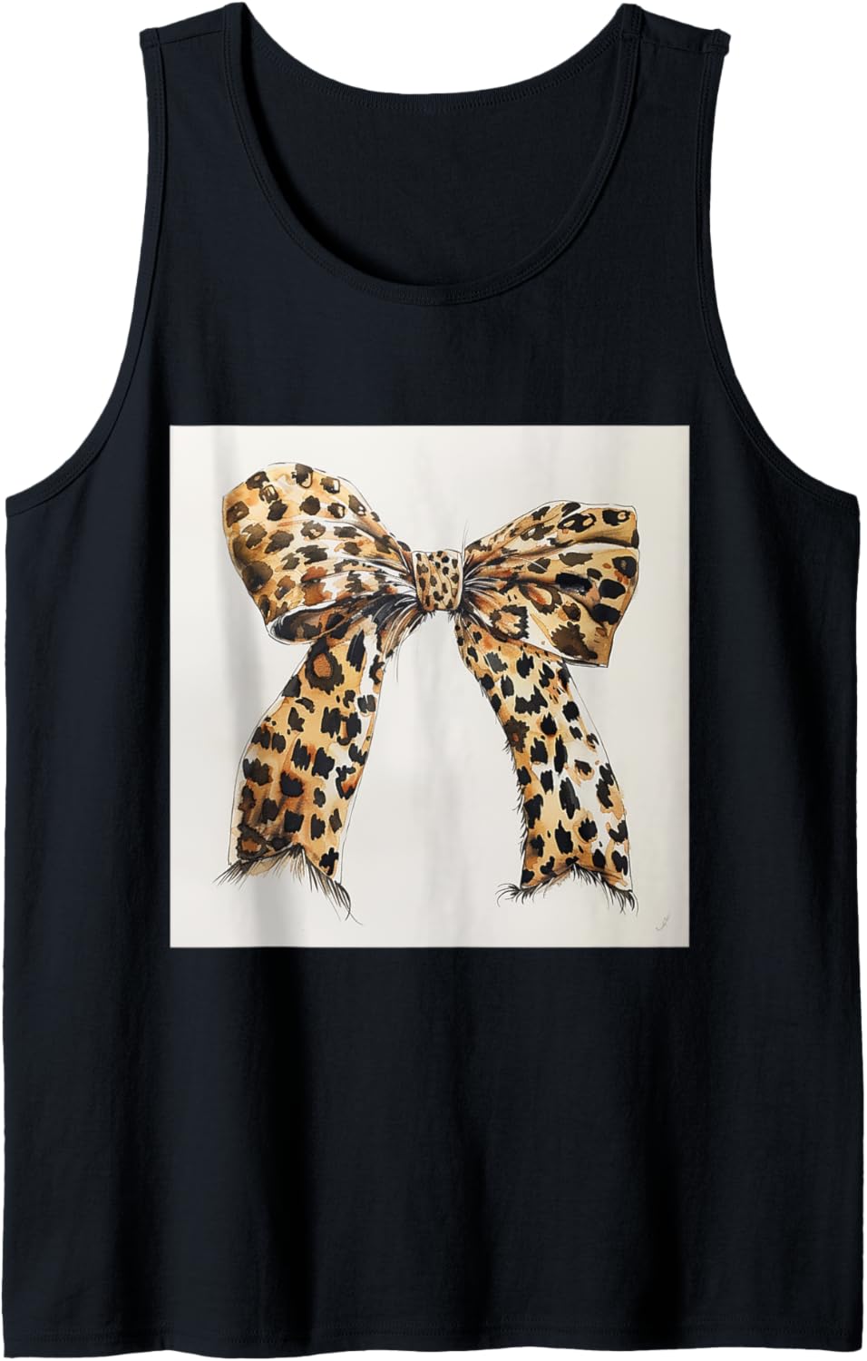 Bow in Watercolor Aesthetic cheetah leopard pattern Bow Tank Top Tank Top High Search Demand Hot Right Now