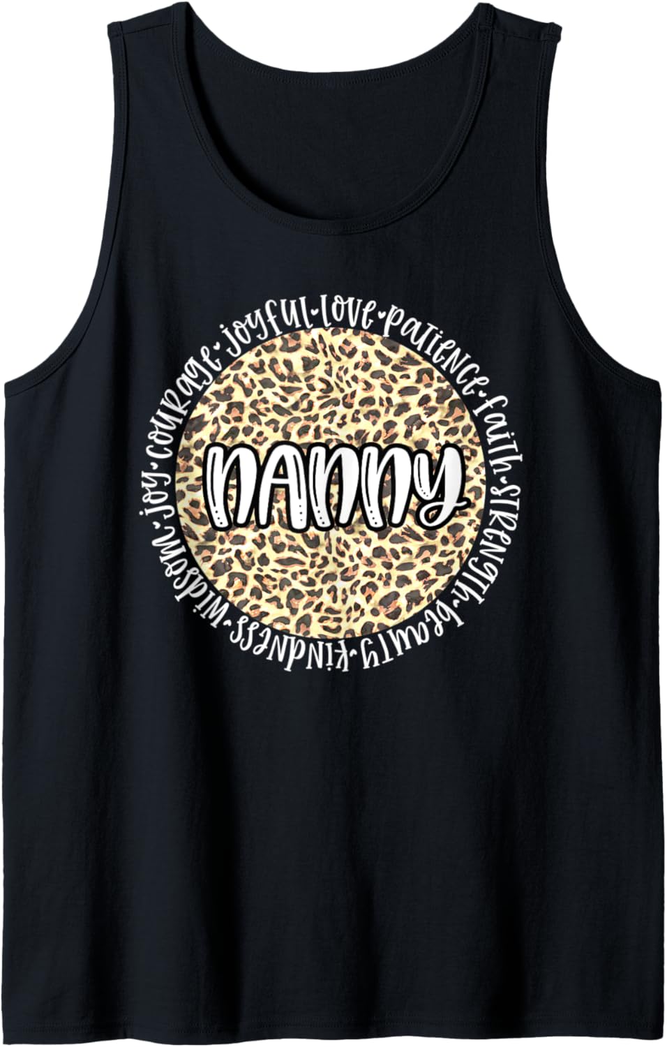 NANNY Cheetah Leopard Print Circle Love Patience Black Tank Top Tank Top Streetwear Style Best Seller Look
