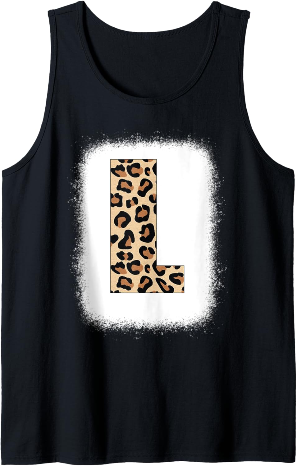 Cheetah Print Letter L Initial Letter L Leopard Bleached Tank Top Tank Top Viral TikTok Find Best Seller Look