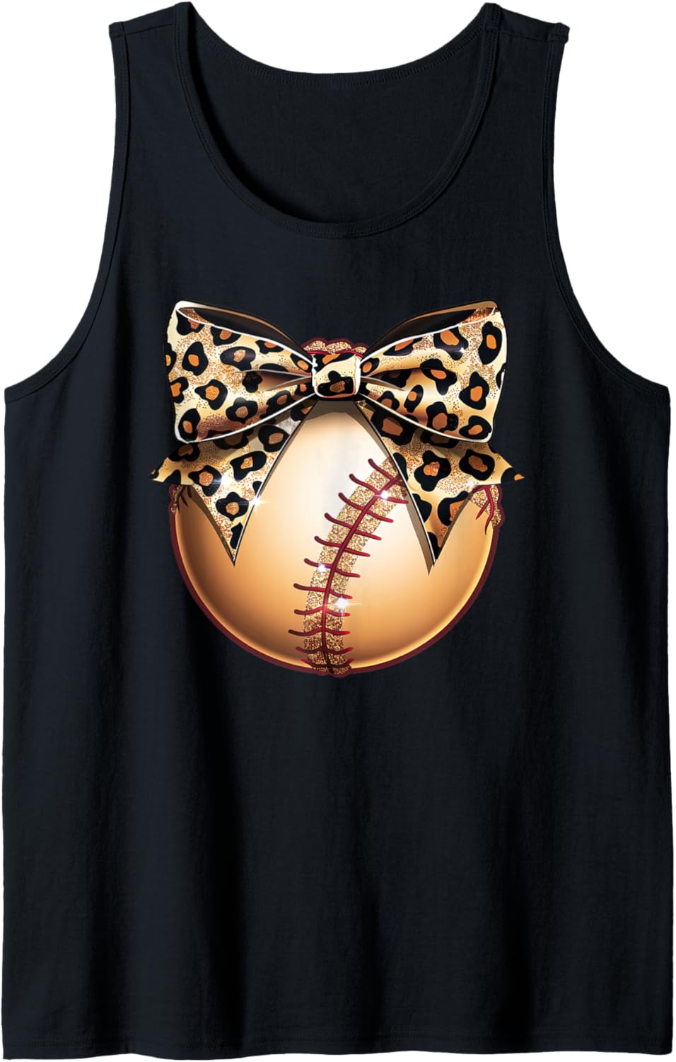Cute Leopard Cheetah Print Ribbon Bow Baseball Mom Sister Tank Top Tank Top Viral TikTok Find Best Seller Look