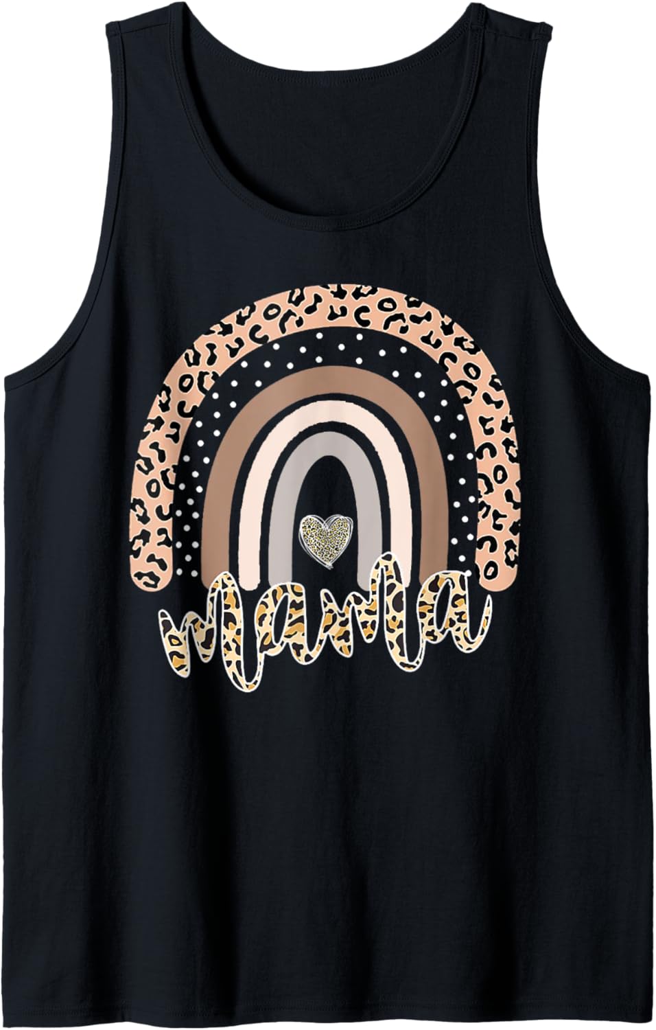Mama Leopard Rainbow Cheetah Print Mommy Mother s Day tee Tank Top Tank Top Streetwear Style US Top Pick