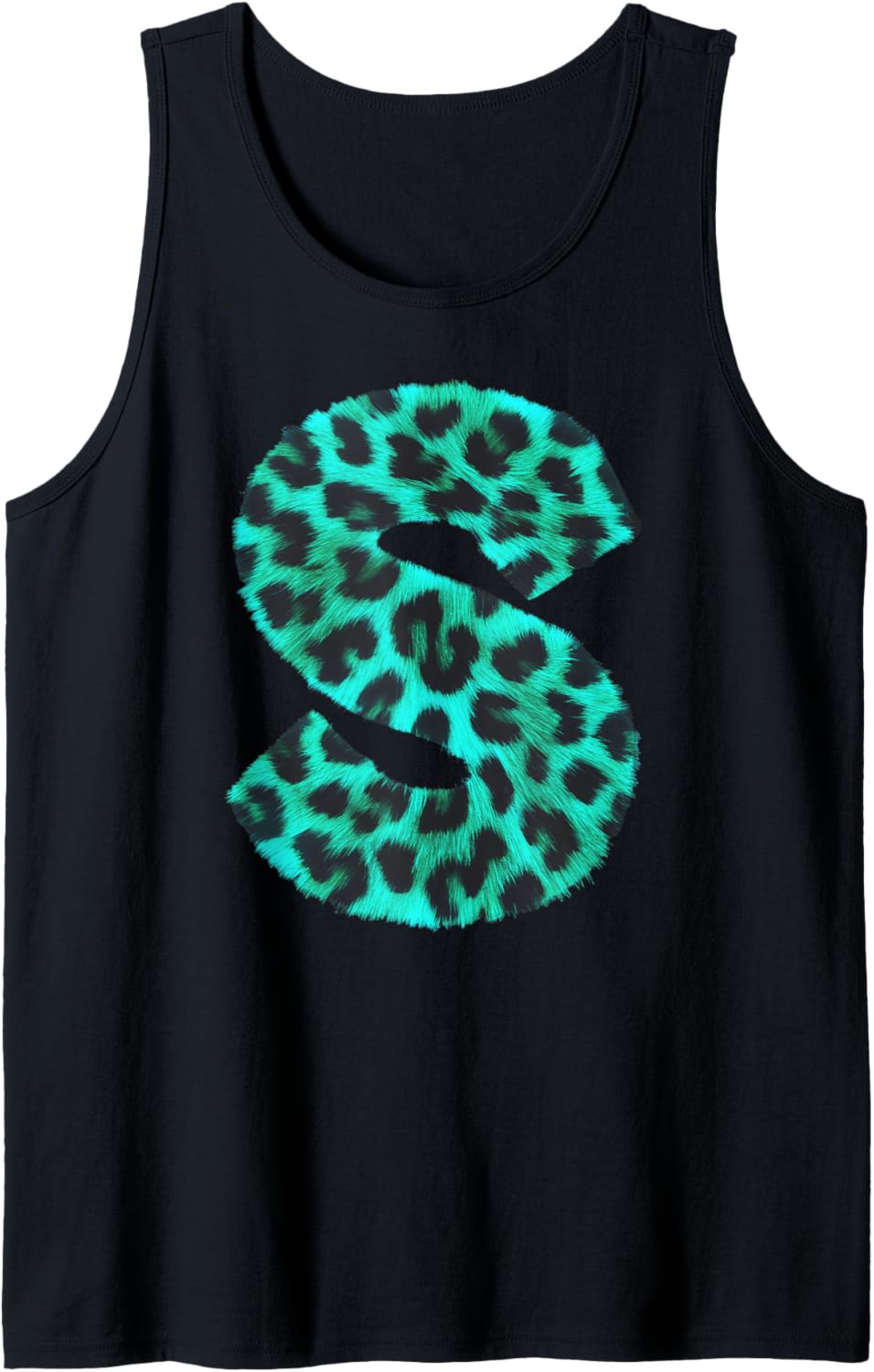Letter S Cheetah Leopard Print Blue Initial Zebra Matching Tank Top Tank Top High Search Demand Fan Favorite