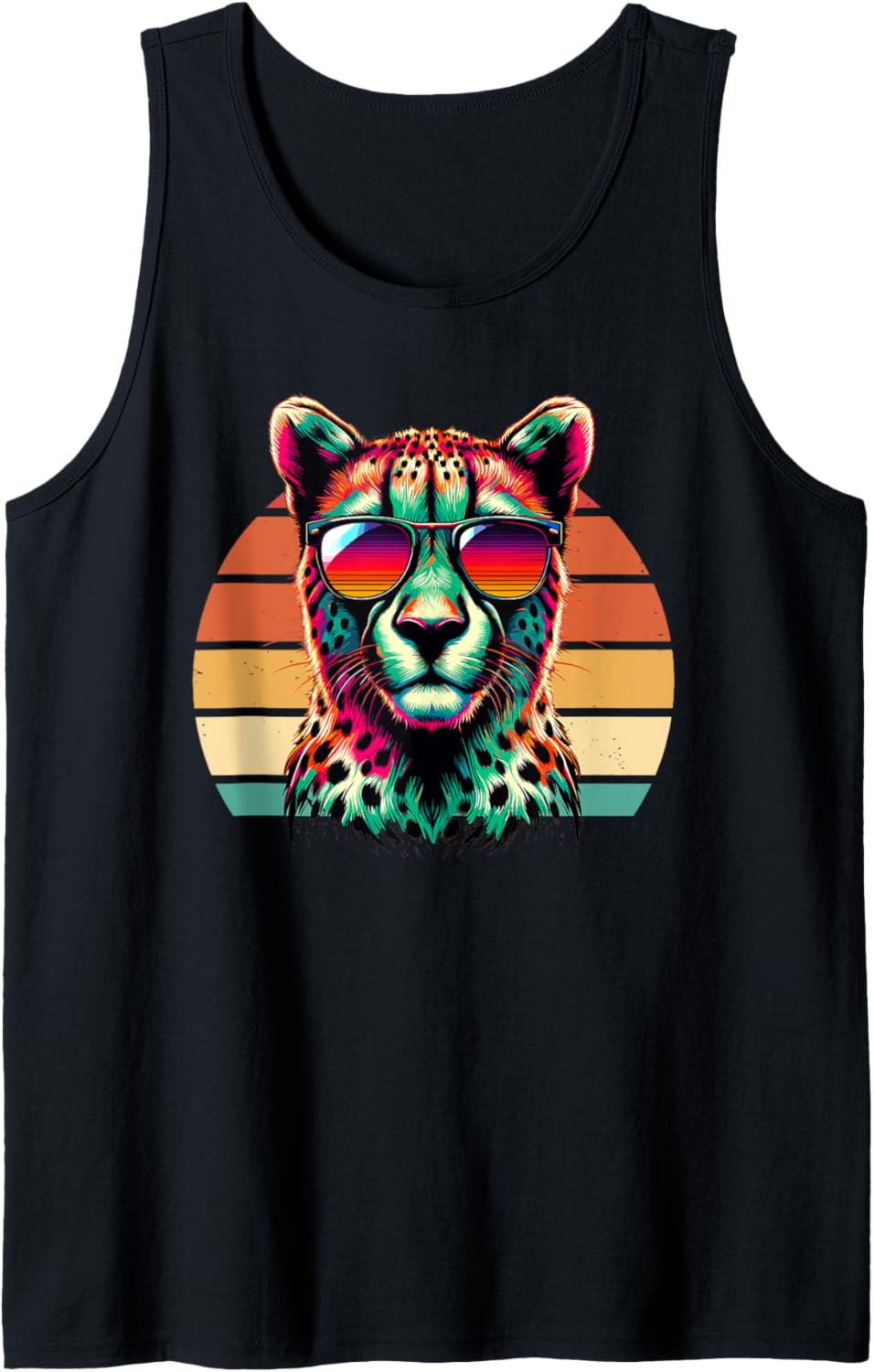 Pop Art Sunglasses Cheetah Lover Wildlife Safari Cheetahs Tank Top Tank Top Premium Print Everyday Wear