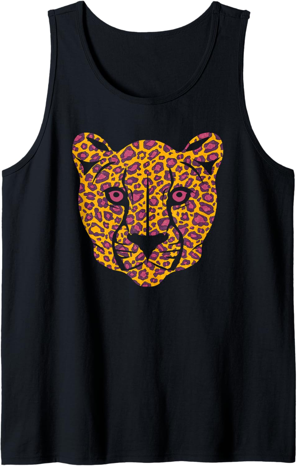 Cheetah face yellow and purple Tank Top Tank Top High Search Demand US Top Pick