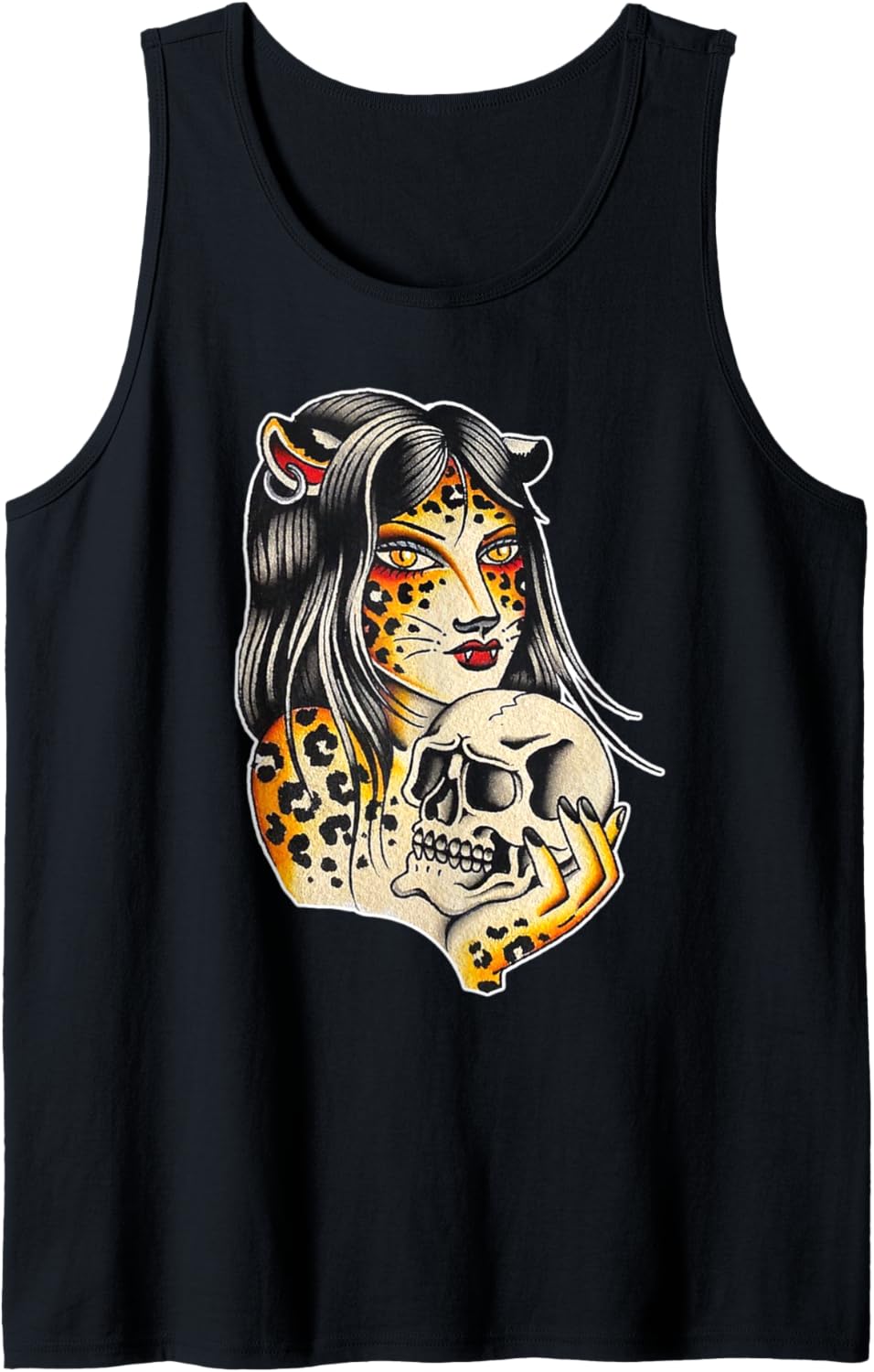 Cheetah Girl x Skull Tank Top Tank Top Comfort Fit US Top Pick