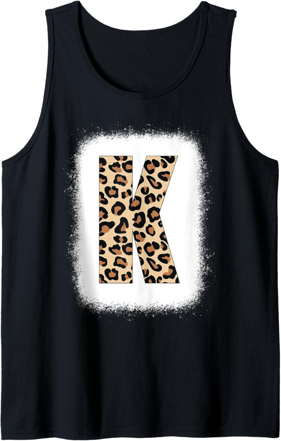 Cheetah Print Letter K Initial Letter K Leopard Bleached Tank Top Tank Top Comfort Fit Hot Right Now