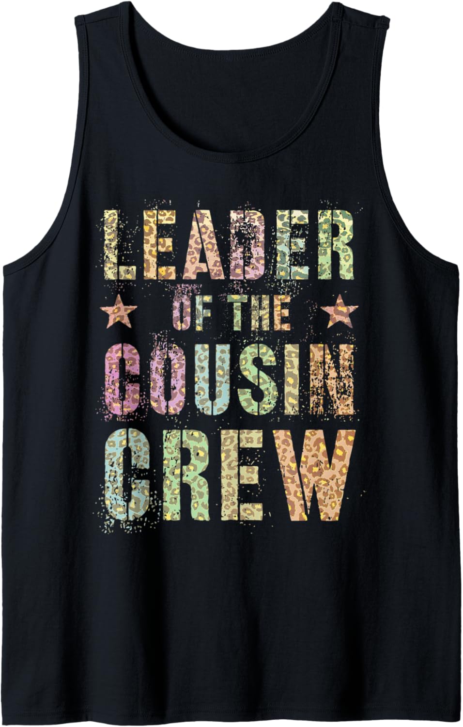 LEADER OF THE COUSIN CREW Leopard Print Funny Grandma Tank Top Tank Top Comfort Fit Fan Favorite