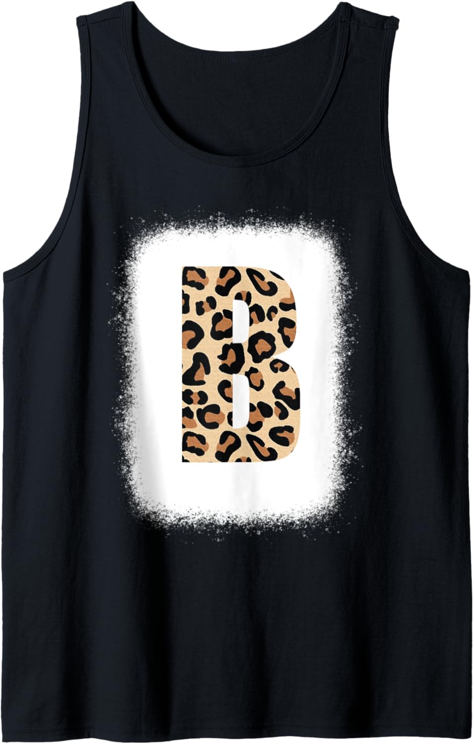 Cheetah Print Letter B Initial Letter B Leopard Bleached Tank Top Tank Top Streetwear Style Everyday Wear