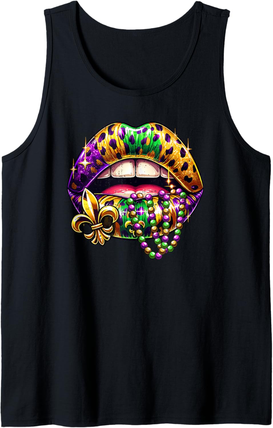 Lips Mardi Gras Outfit Women Leopard Queen Cheetah Print Tank Top Tank Top Comfort Fit Everyday Wear