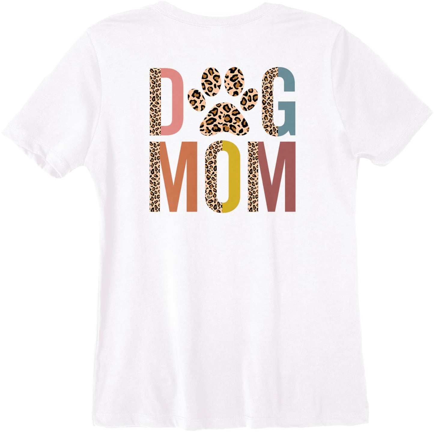 Womens Leopard Dog Mom On Back Dog Mama Fur Mom Cheetah Puppy Premium Apparel Viral TikTok Find Everyday Wear