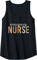 Womens Emergency Nurse Leopard Print ER Nurse Nursing School Women Tank Top Tank Top Streetwear Style Fan Favorite