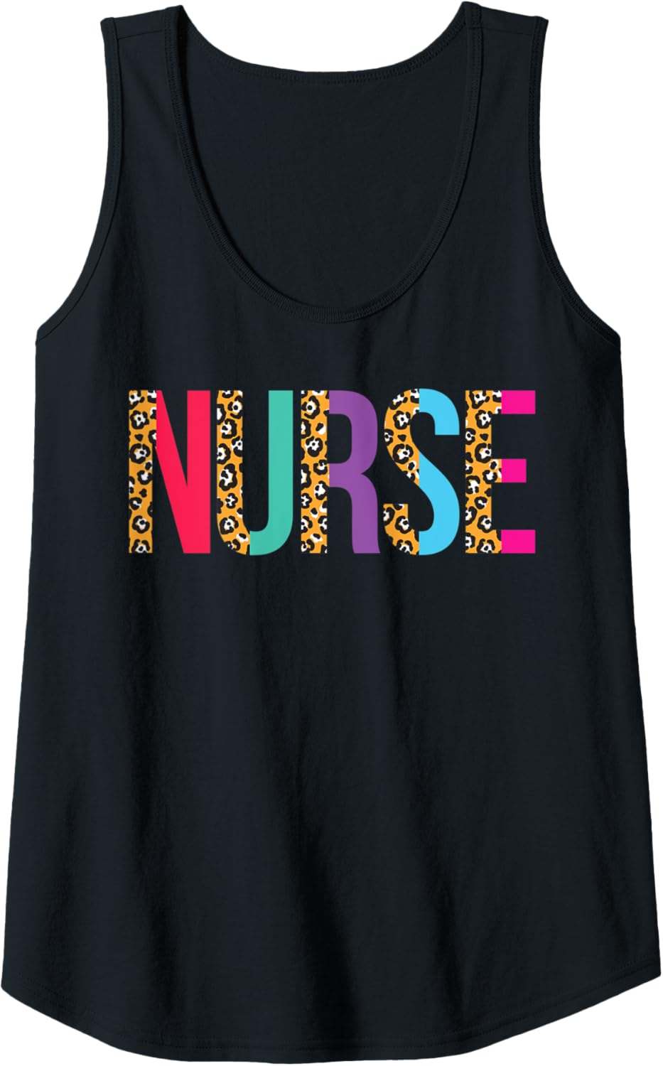Womens Nurse Leopard or Cheetah Print Text Design Tank Top Tank Top Viral TikTok Find Fan Favorite