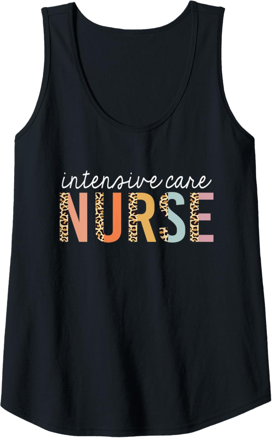 Womens Intensive Care Nurse Leopard Print ICU Nursing School Women Tank Top Tank Top Viral TikTok Find Best Seller Look
