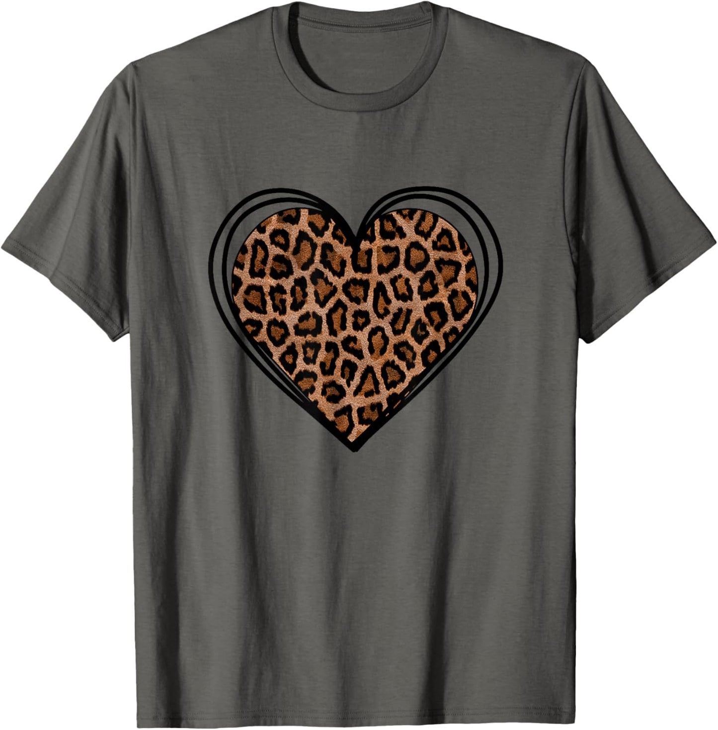 Heart Shape Cute Cheetah Leopard Print Graphic Apparel Comfort Fit Gift Ready