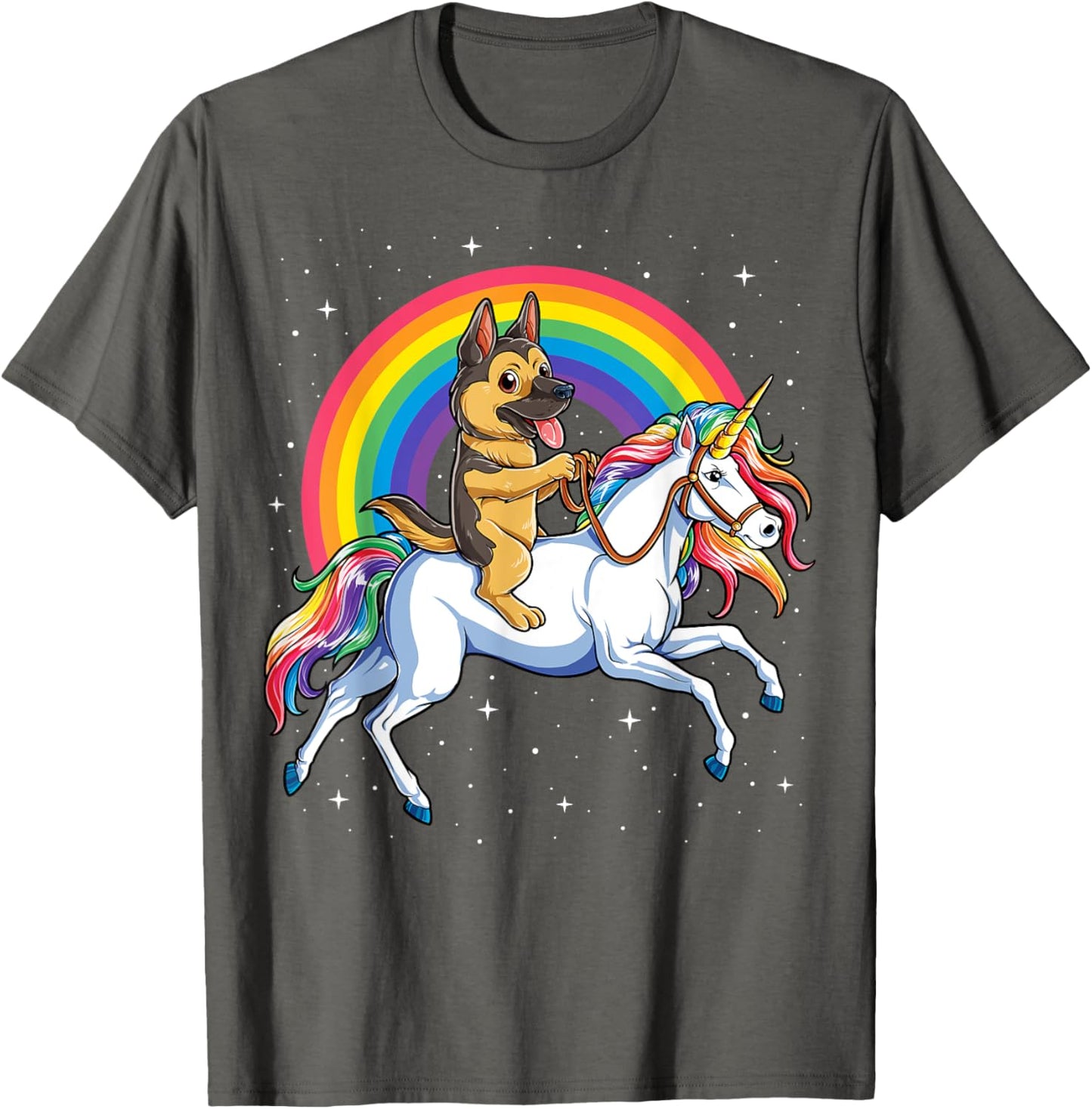 German Shepherd Unicorn T shirt Girls Space Galaxy Rainbow T-Shirt | Top Conversion Title | Customer Favorite