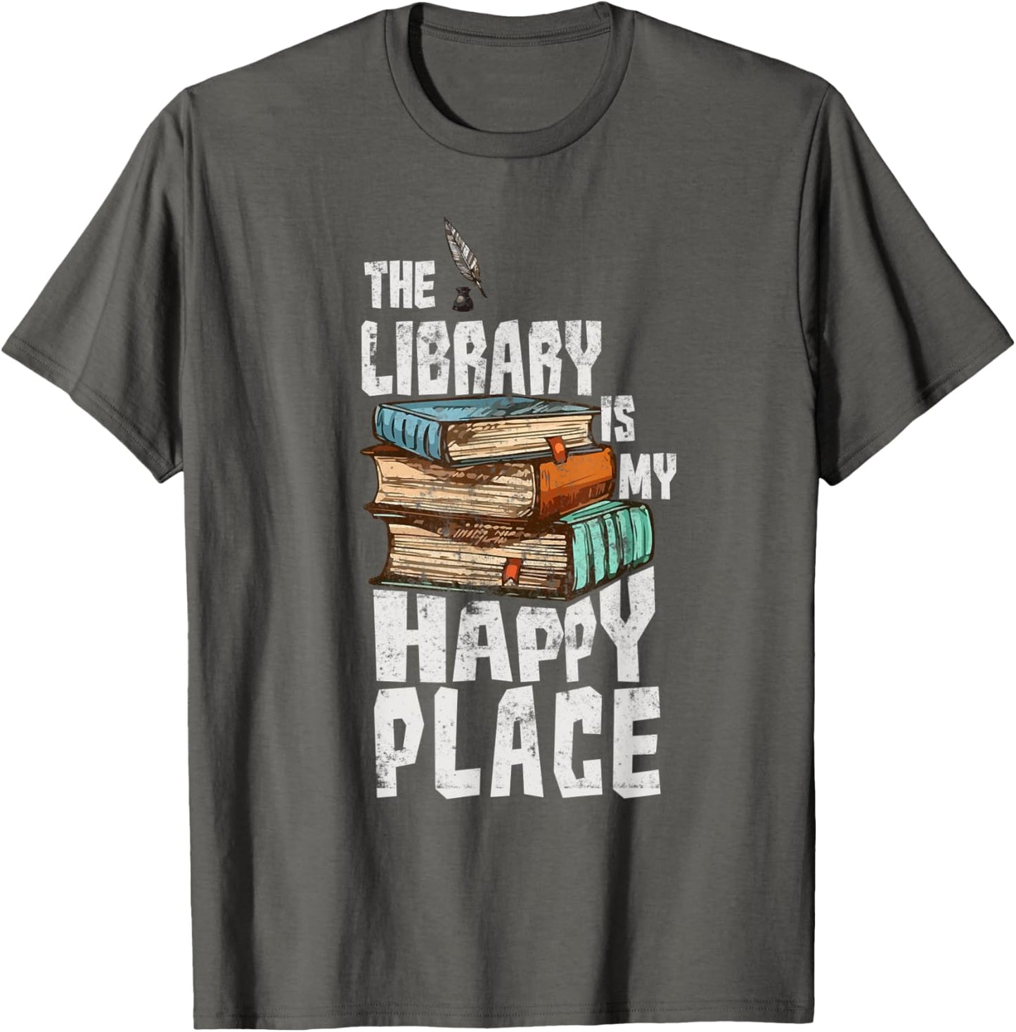 Librarian Gift Funny Library Happy Place Reading Book Lover Apparel | Top Conversion Title | Perfect Gift Choice