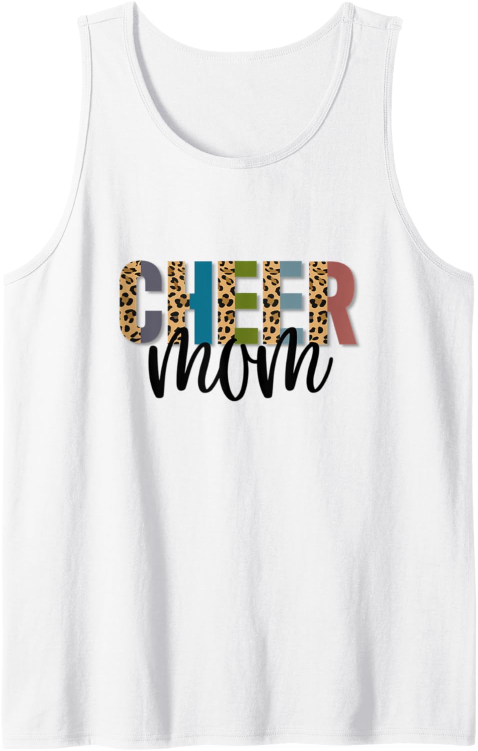 Cheer Mom Leopard Cheetah Print Retro Trendy Cute Tank Top Tank Top Comfort Fit Fan Favorite