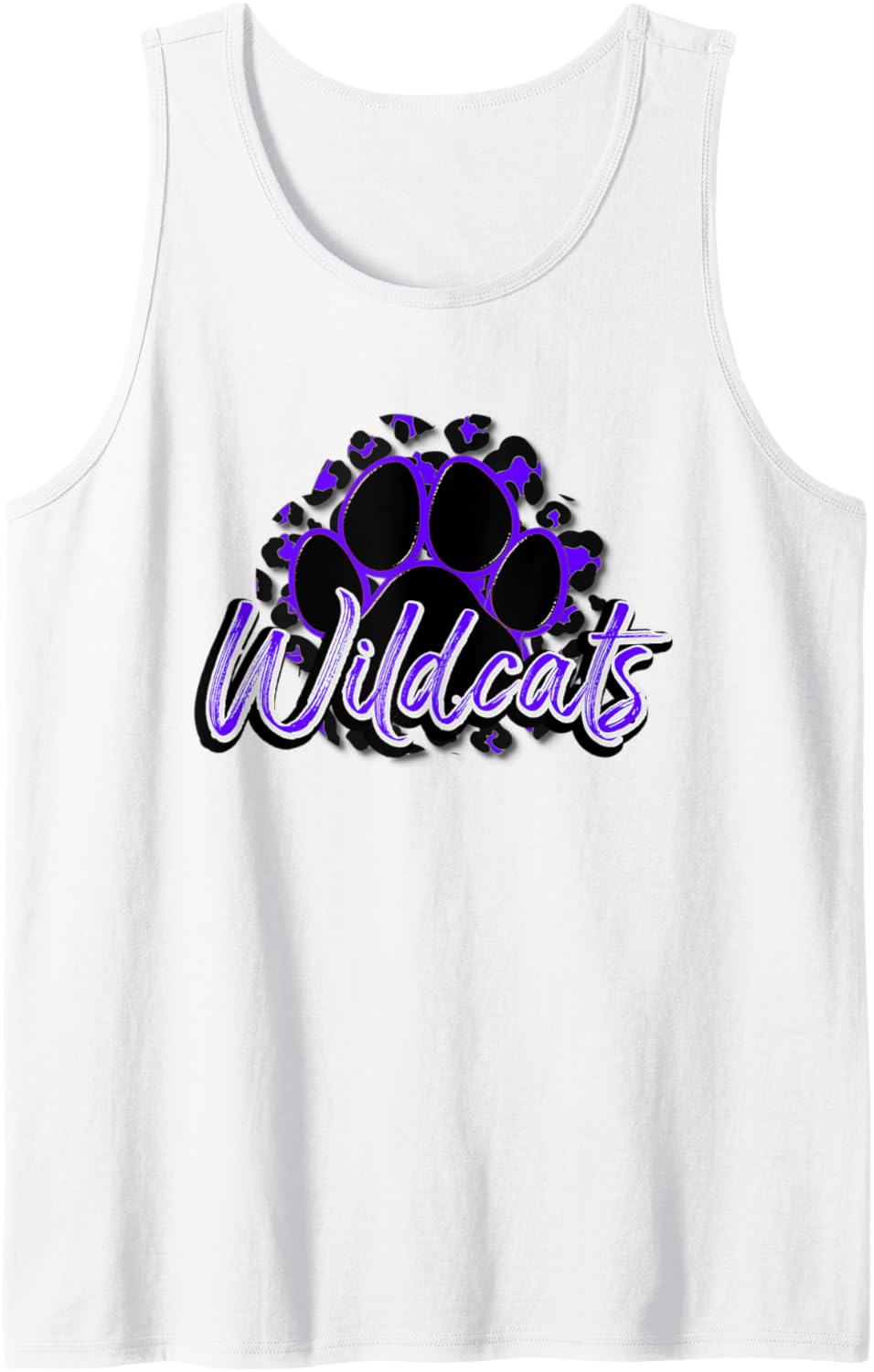 Wildcats Purple Black Cheetah School Sports Fan Team Spirit Tank Top Tank Top Premium Print Everyday Wear