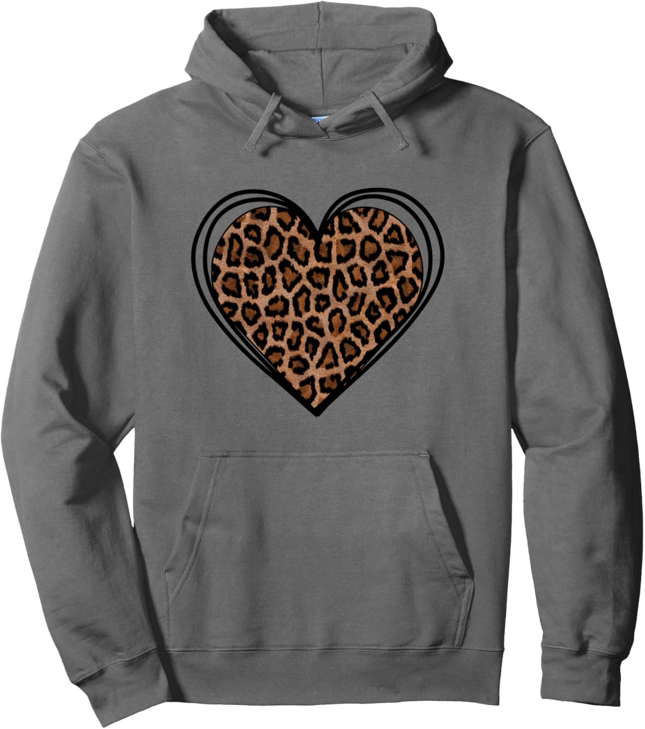 Heart Shape Cute Cheetah Leopard Print Graphic Pullover Hoodie Hoodie Streetwear Style Best Seller Look