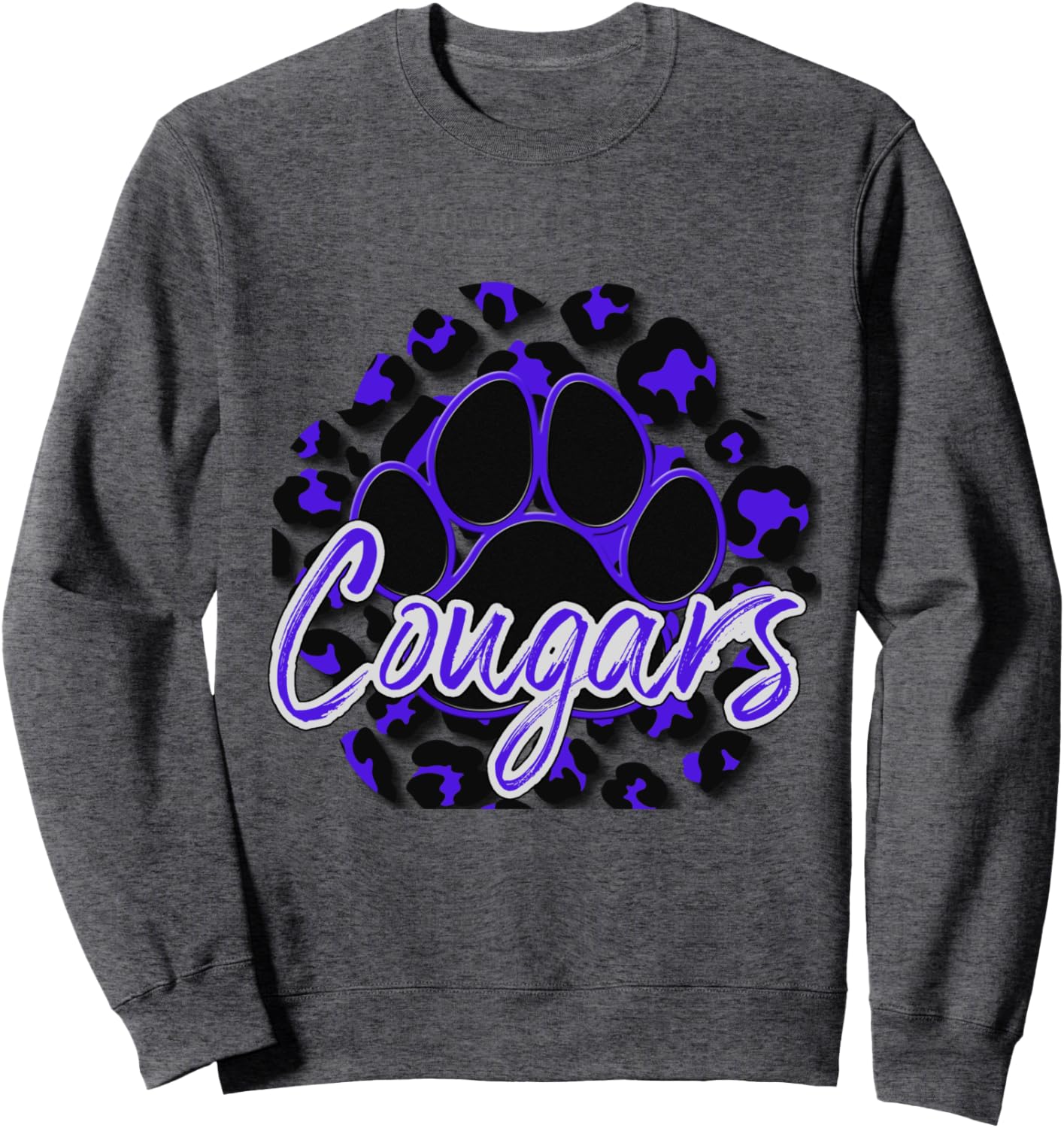 Cougar Purple Black Cheetah School Sports Fan Team Spirit Sweatshirt T Shirt Premium Print Hot Right Now