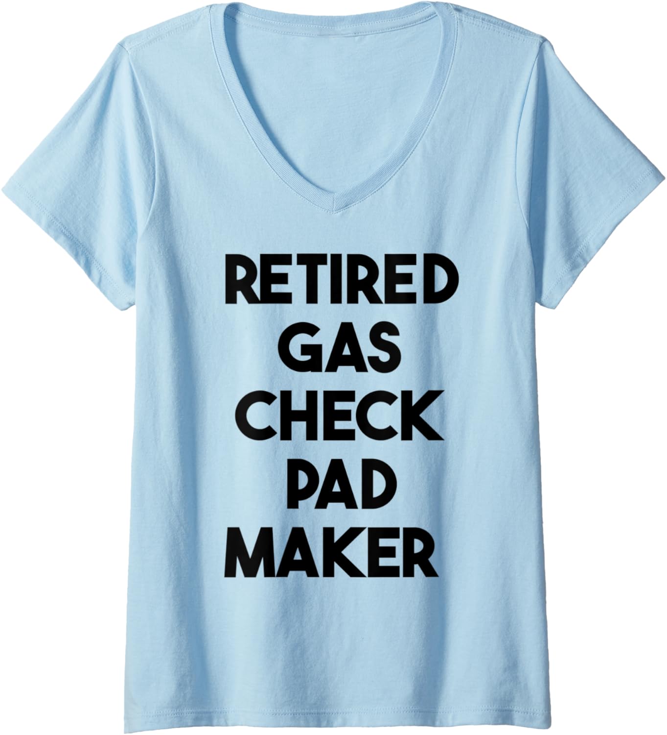 Womens Retired Gas Check Pad Maker V-Neck Apparel | Best Seller Pick | Perfect Gift Idea