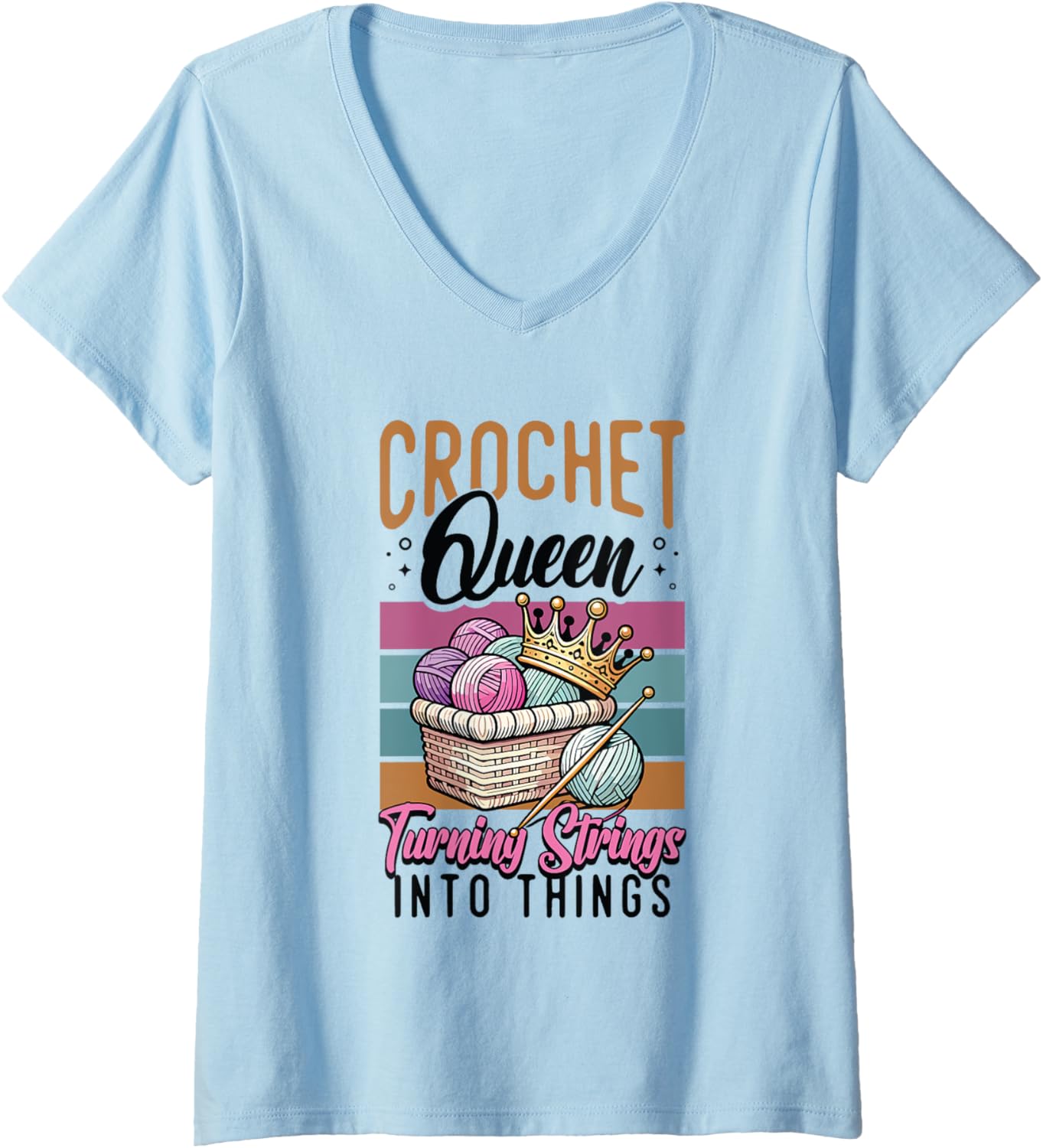 Womens Crochet Queen Yarn Crocheting V-Neck Yarn Supply | Premium Quality | Customer Favorite