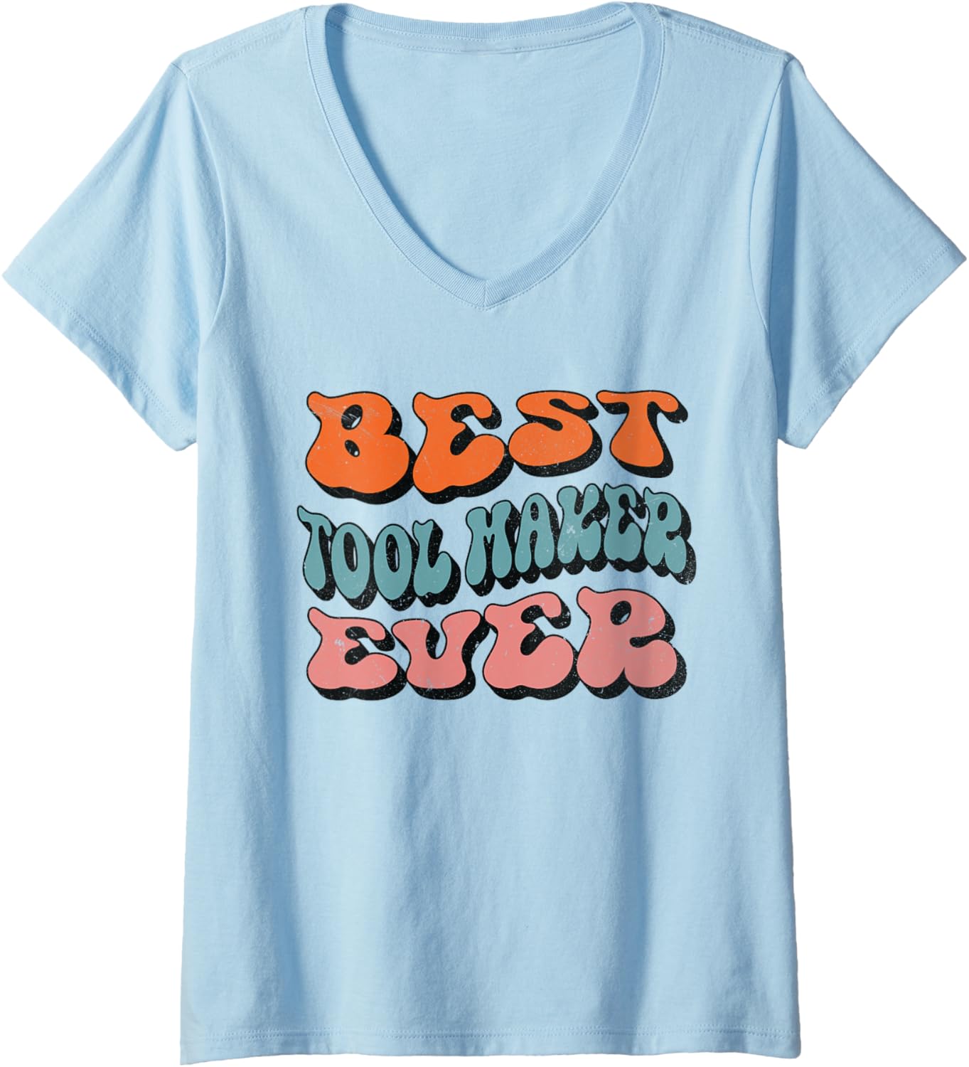 Best Tool Maker Ever, Retro Groovy Tool Maker Squad V-Neck Apparel | Trending 2025 | Aesthetic Fit