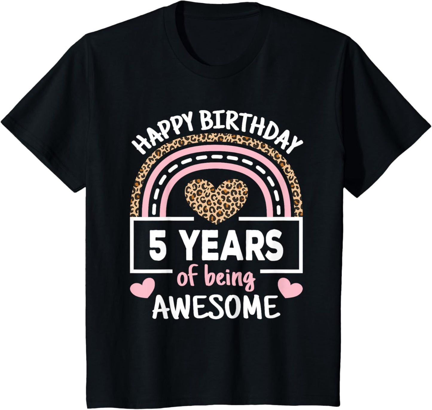 Cute Happy 5th Birthday 5 Years Rainbow Cheetah Vintage 2019 Apparel Trending US Hot Right Now