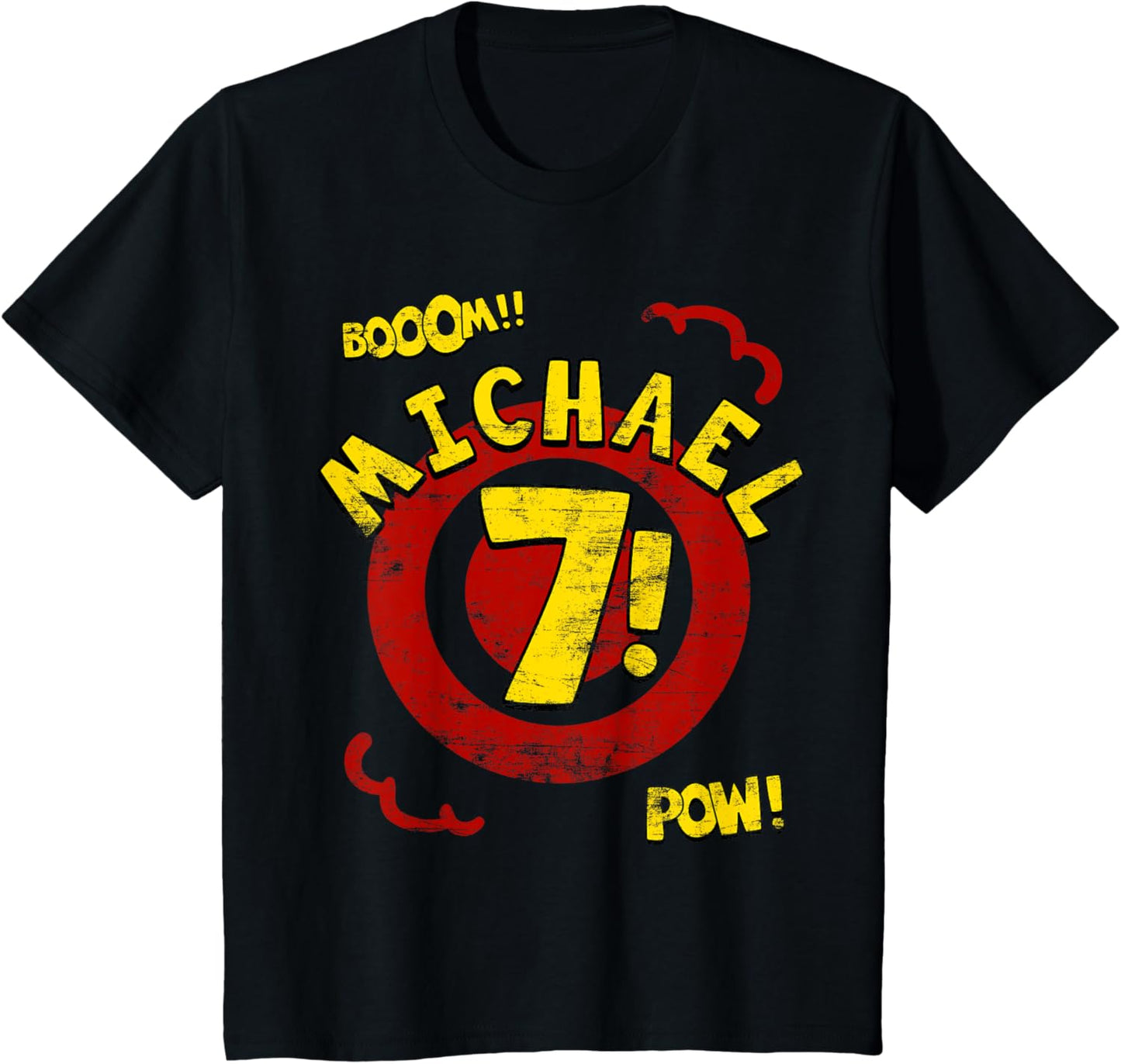 Kids Michael 7th Birthday Number Shirt. Boys 7 year Michael Tee T-Shirt | Viral Streetwear Style