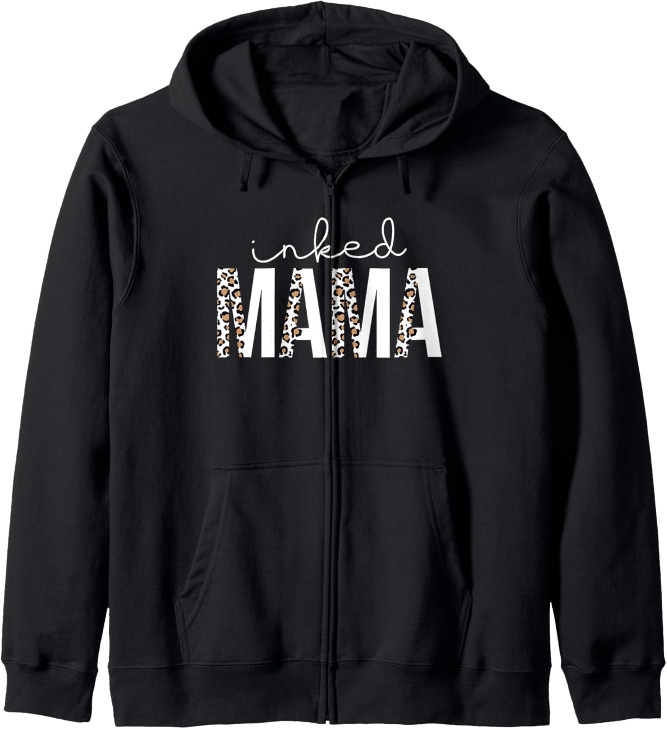 Inked Mama Leopard Cheetah Print Tattooed Mama Mom Mother Zip Hoodie Hoodie Viral TikTok Find US Top Pick