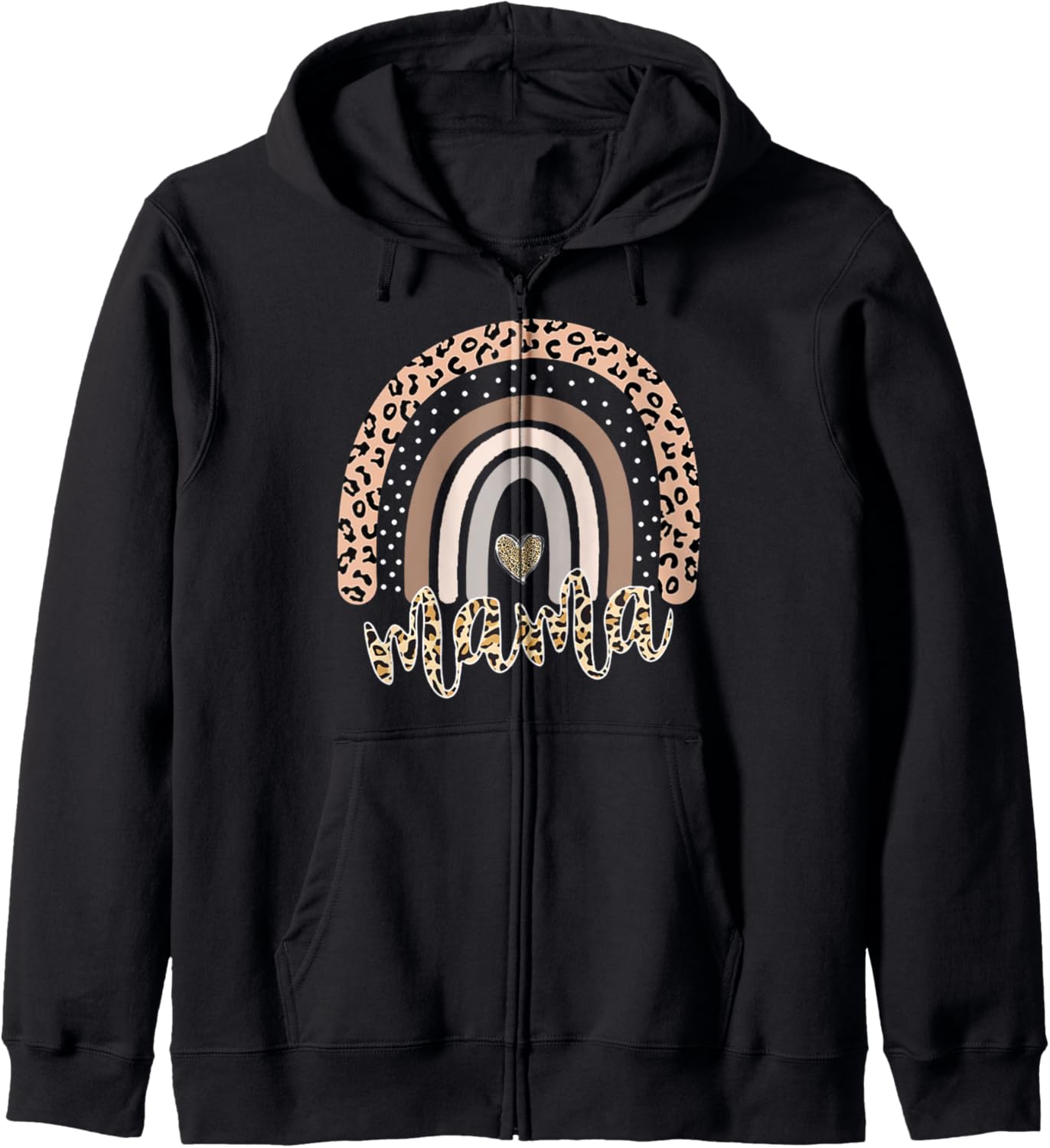 Mama Leopard Rainbow Cheetah Print Mommy Mother s Day Zip Hoodie Hoodie Comfort Fit US Top Pick