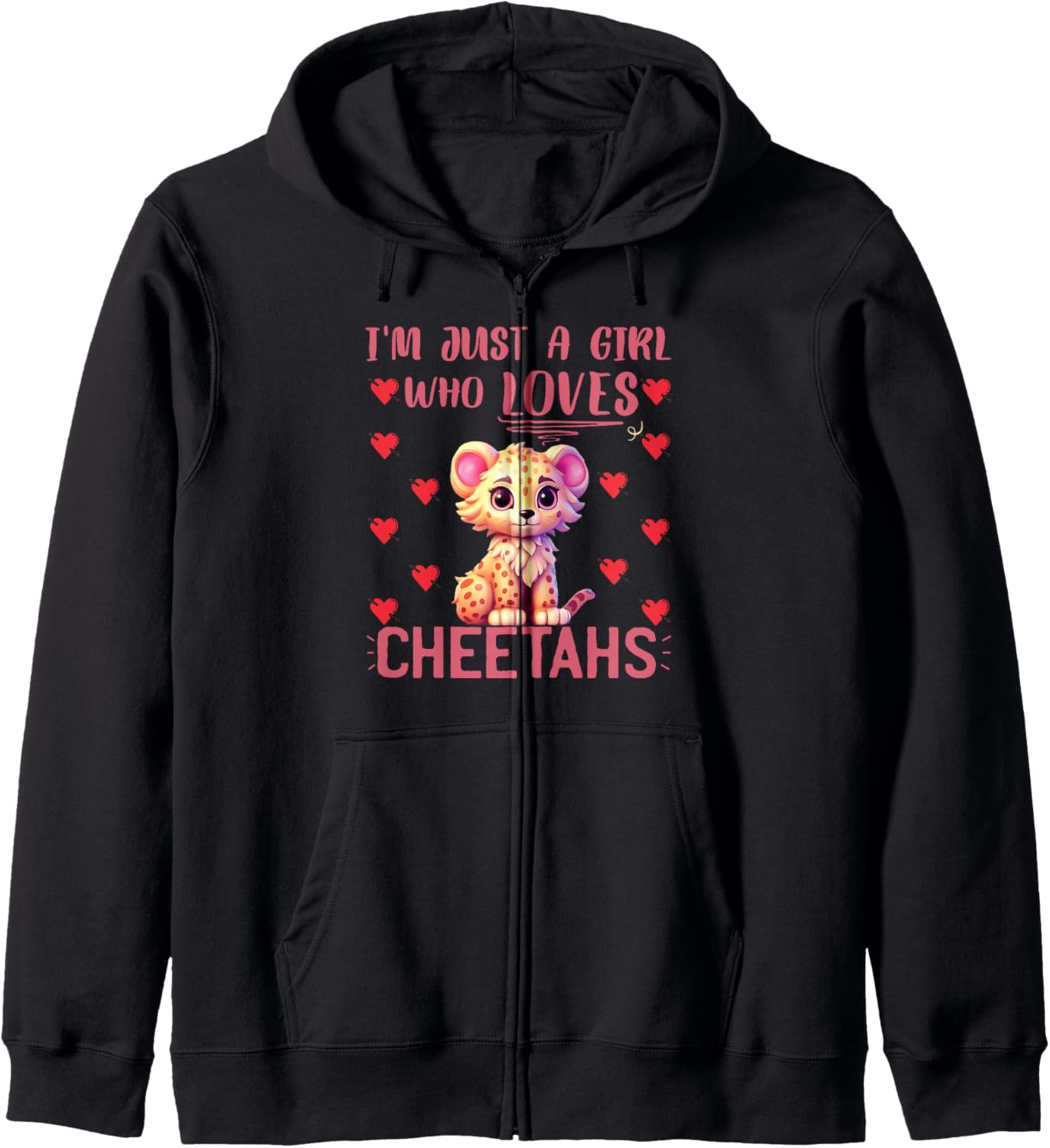 Just A Girl Who Loves Cheetahs Shirt Female Cheetah Girls Zip Hoodie Hoodie High Search Demand Best Seller Look