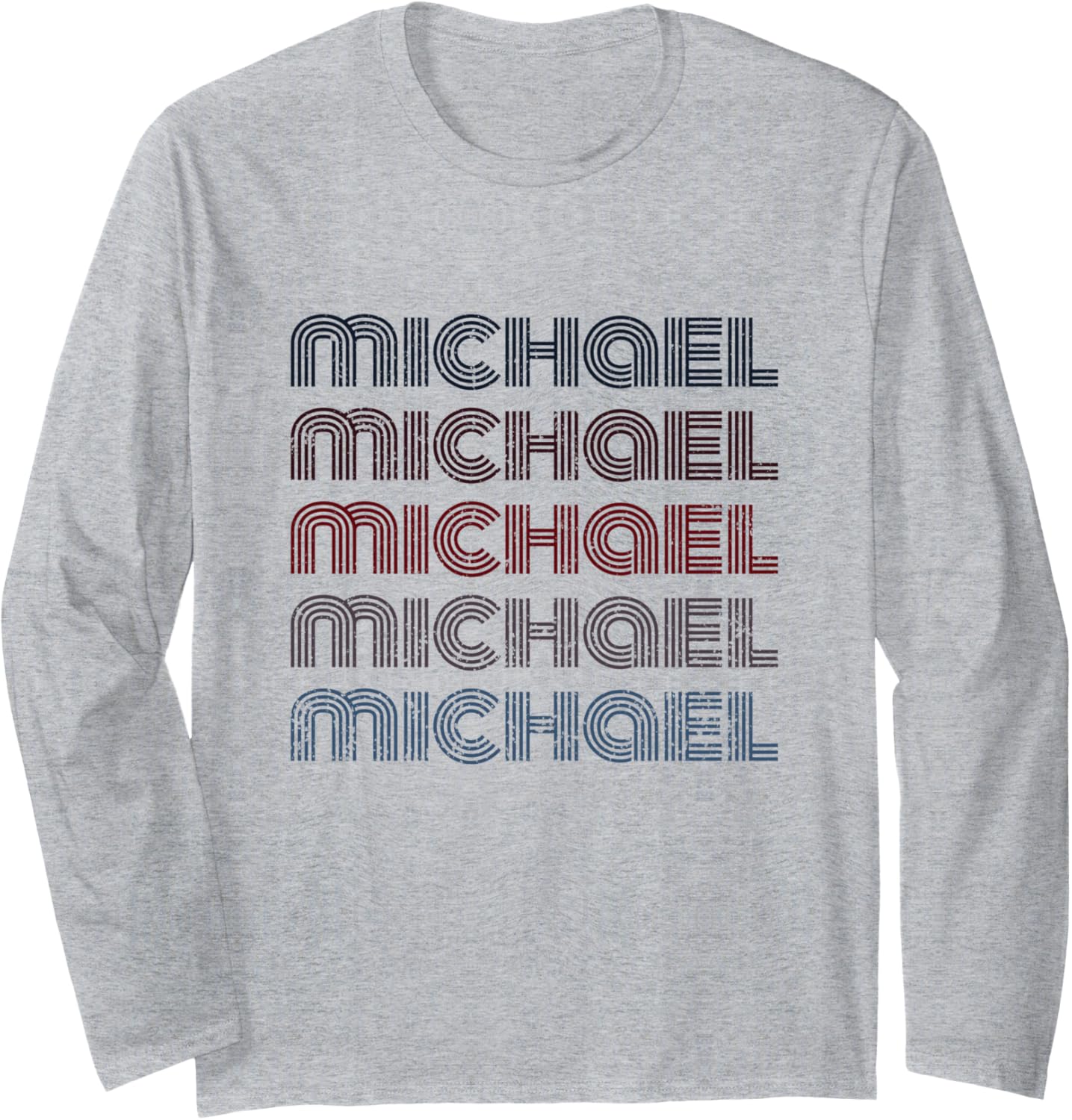 70s Vintage Personalized First Name Michael Long Sleeve Apparel | Everyday Casual Wear