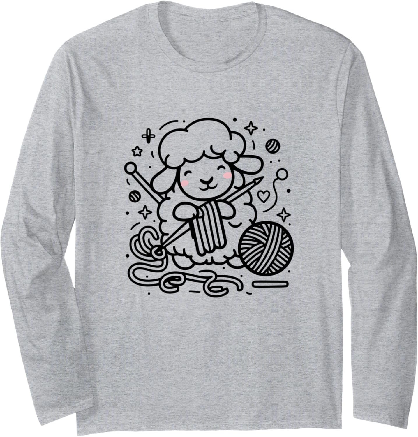 Cute Knitting Sheep Yarn Ball Art Long Sleeve Yarn Supply | Viral US Pick | Perfect for Crafters
