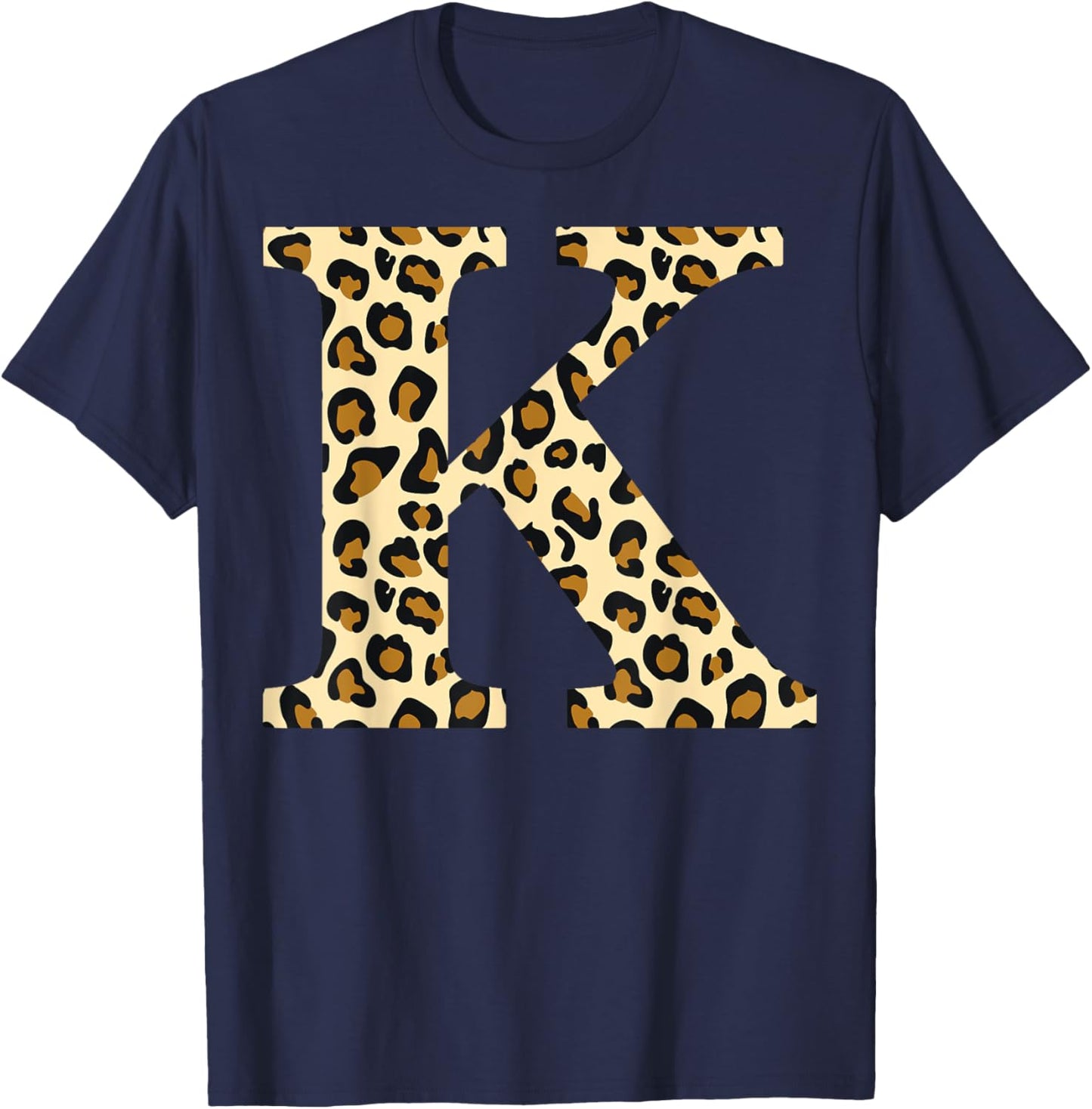 monogram name initial letter K cheetah skin print pattern Apparel Comfort Fit Fan Favorite