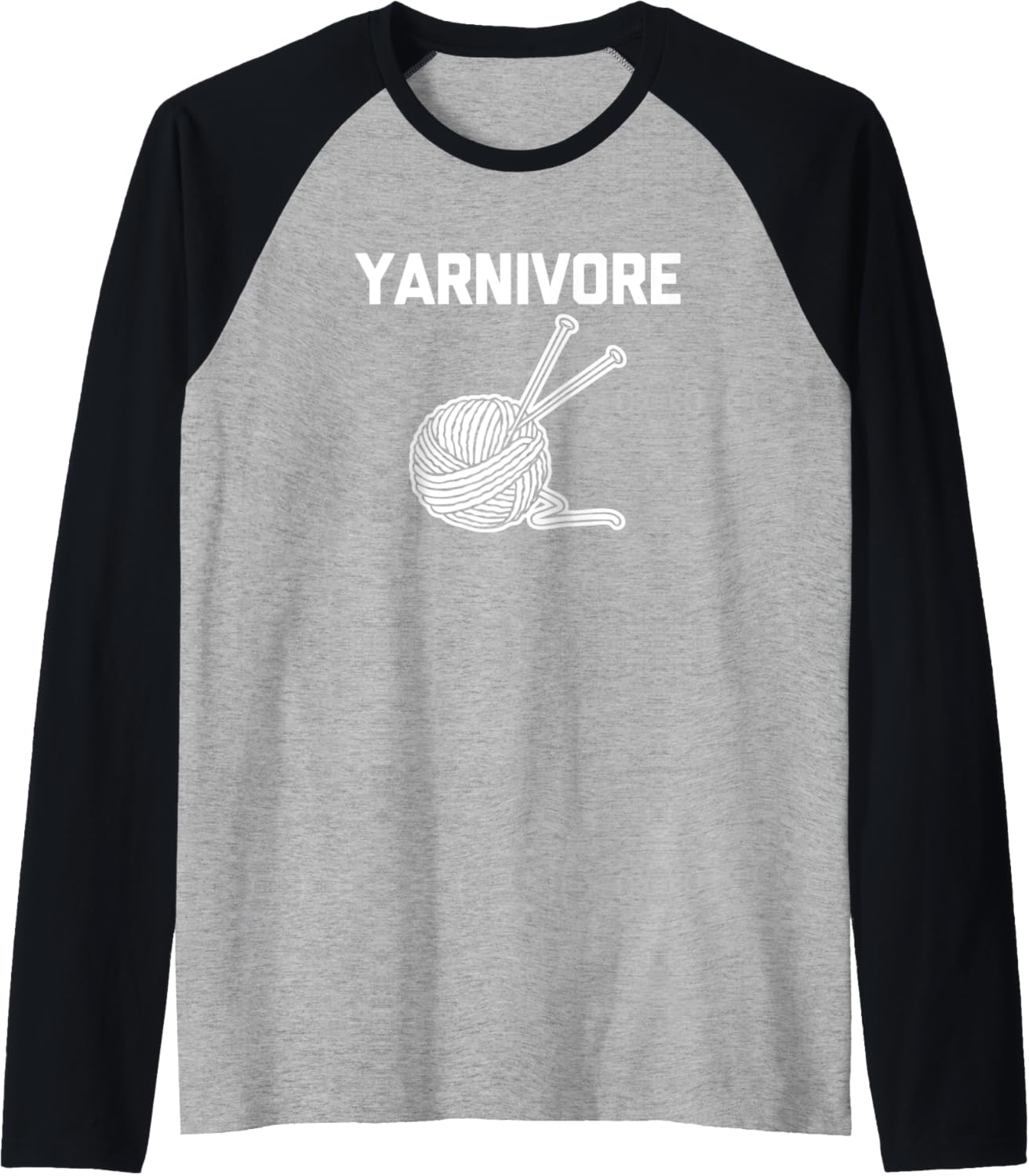 Yarnivore T-Shirt funny saying novelty yarn crochet knitting Raglan Baseball Tee T-Shirt | Premium Quality | Best Sel...