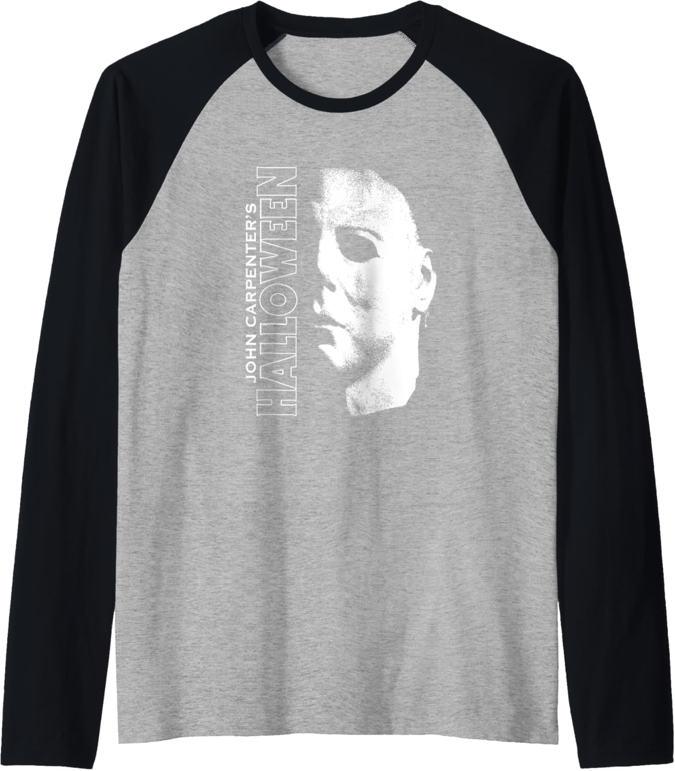 Halloween Michael Myers Large Face Raglan Baseball Tee T-Shirt | Premium Quality